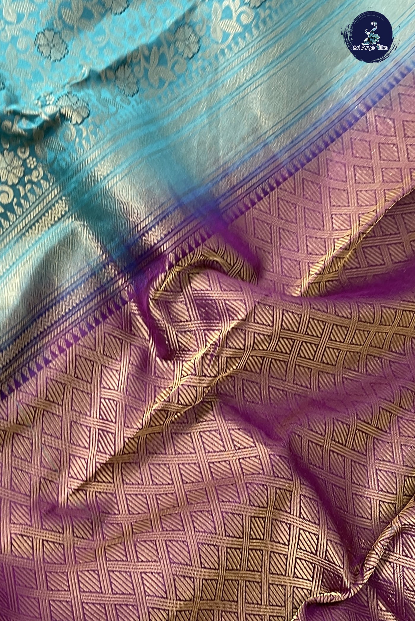 Blue Half Pure Silk Saree With Jacquard Pattern