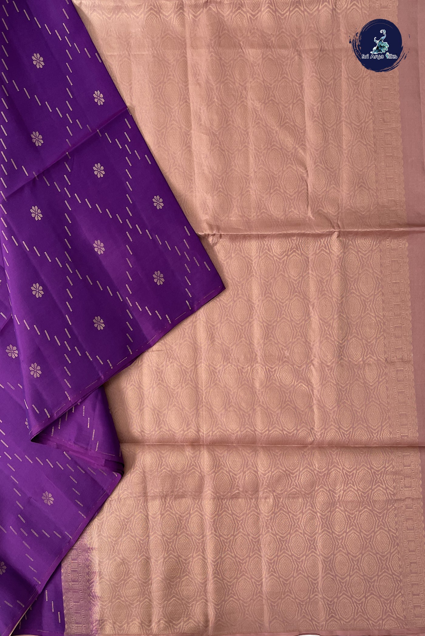 Jamun Half Pure Silk Saree With Zari Woven Pattern