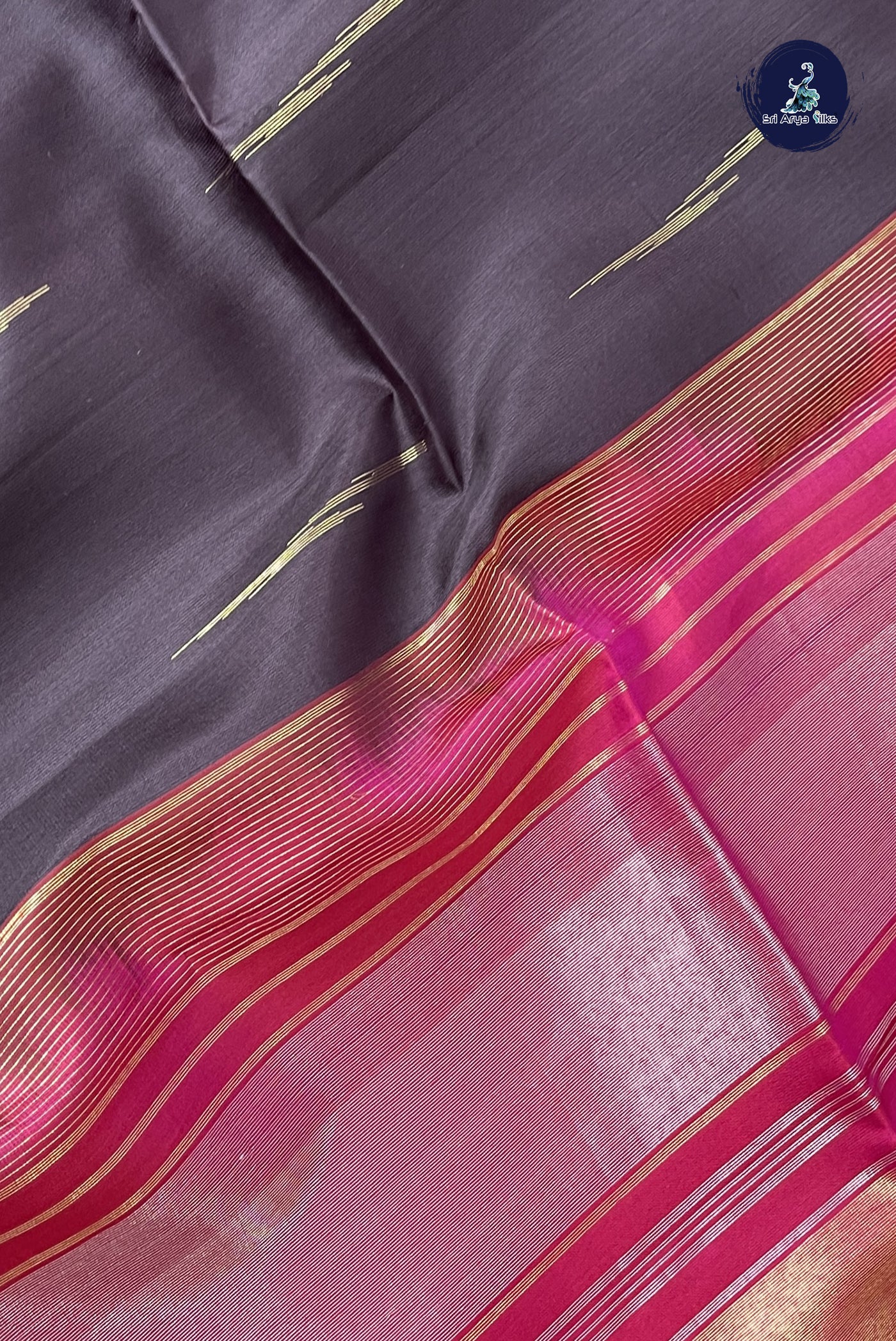 Brown Soft Silk Saree With Zari Buttas Pattern