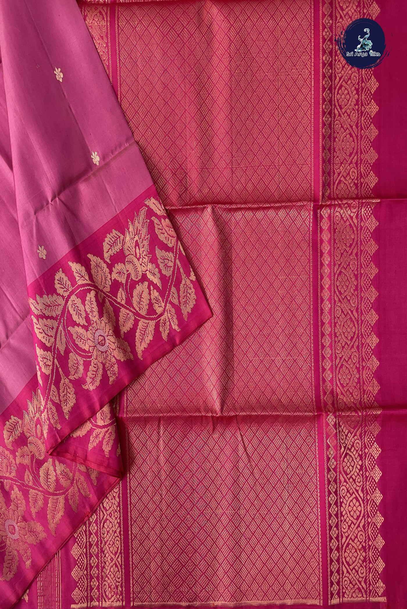 Dual Tone Pink Soft Silk Saree With Zari Buttas Pattern