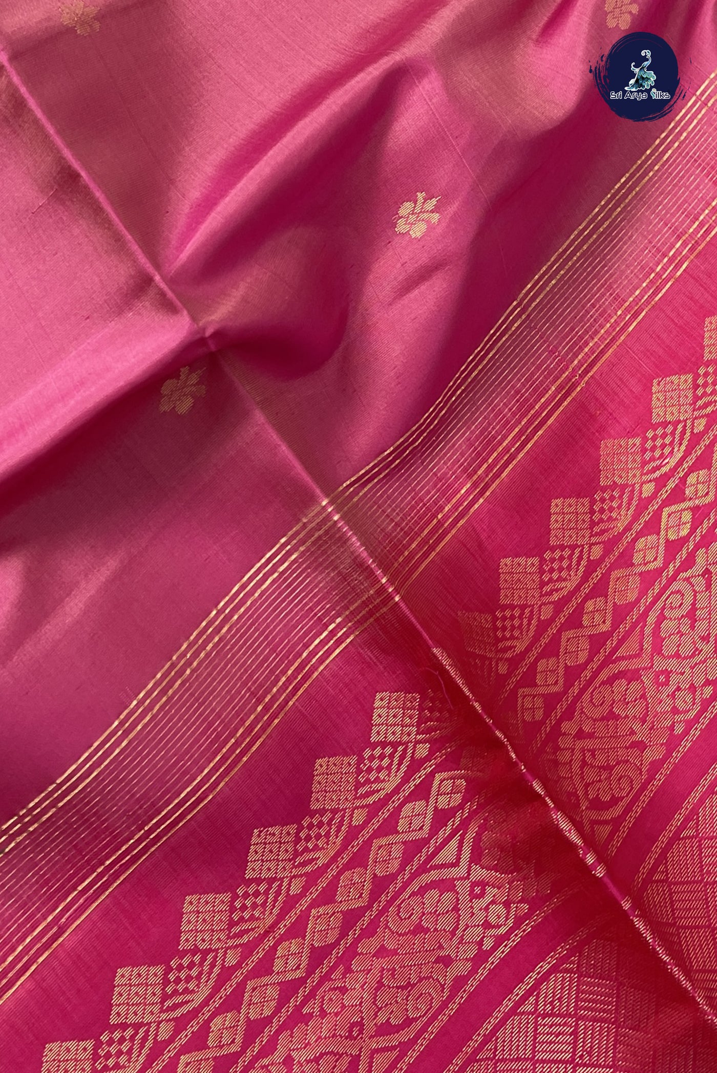 Dual Tone Pink Soft Silk Saree With Zari Buttas Pattern