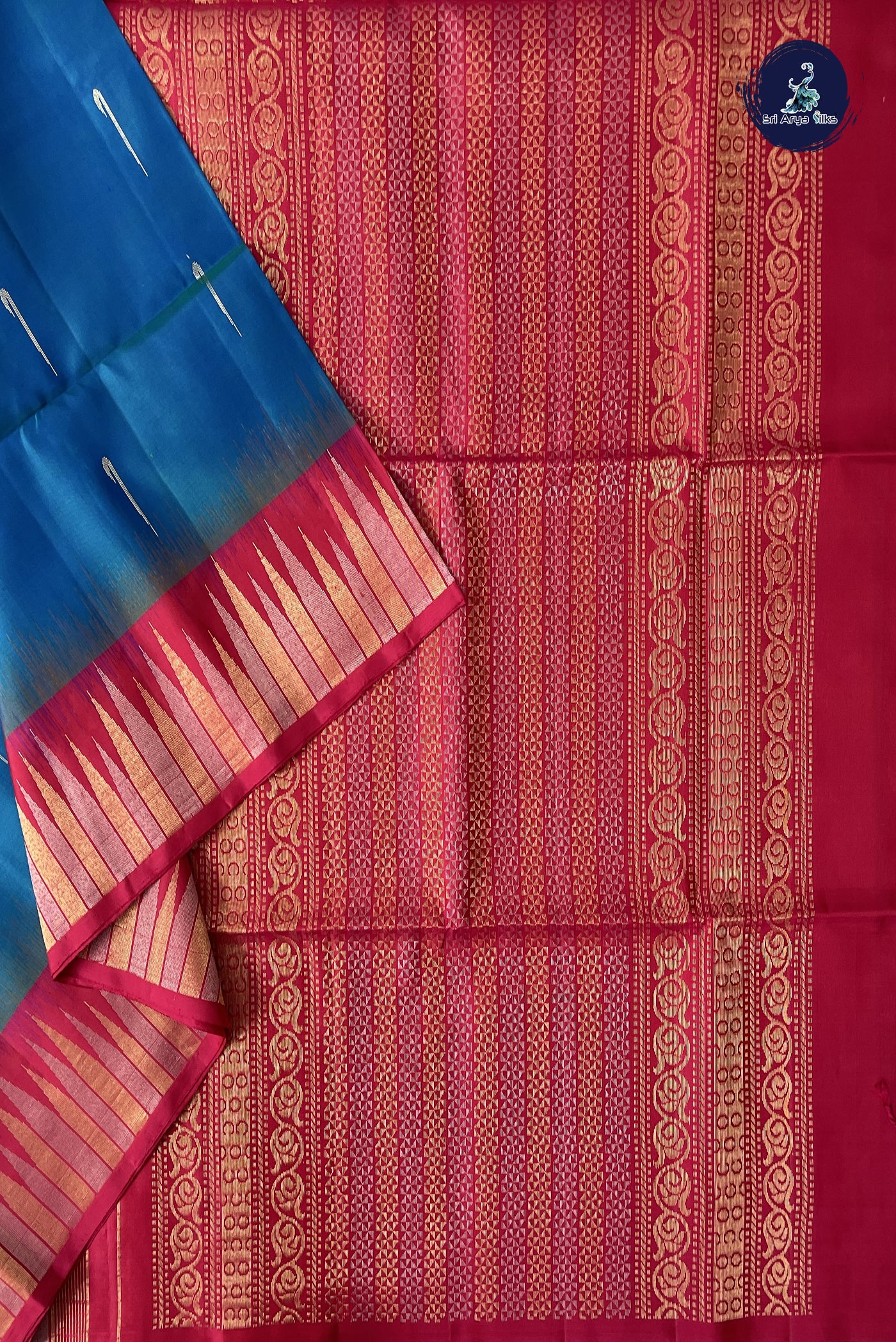 Blue Soft Silk Saree With Zari Buttas Pattern