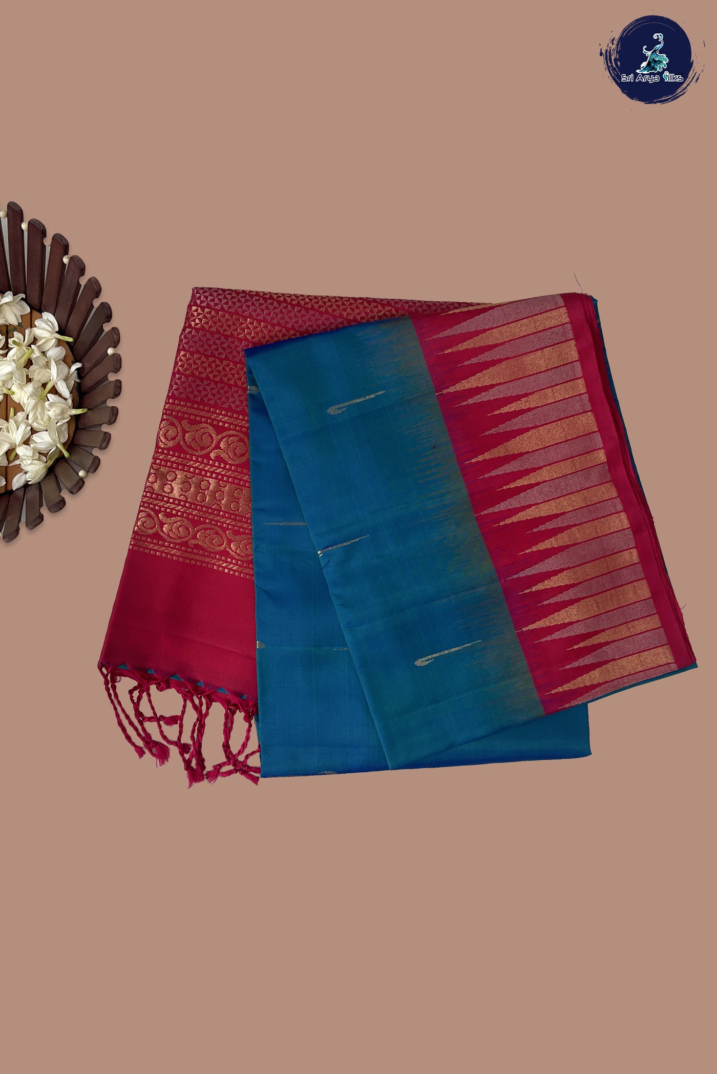Blue Soft Silk Saree With Zari Buttas Pattern