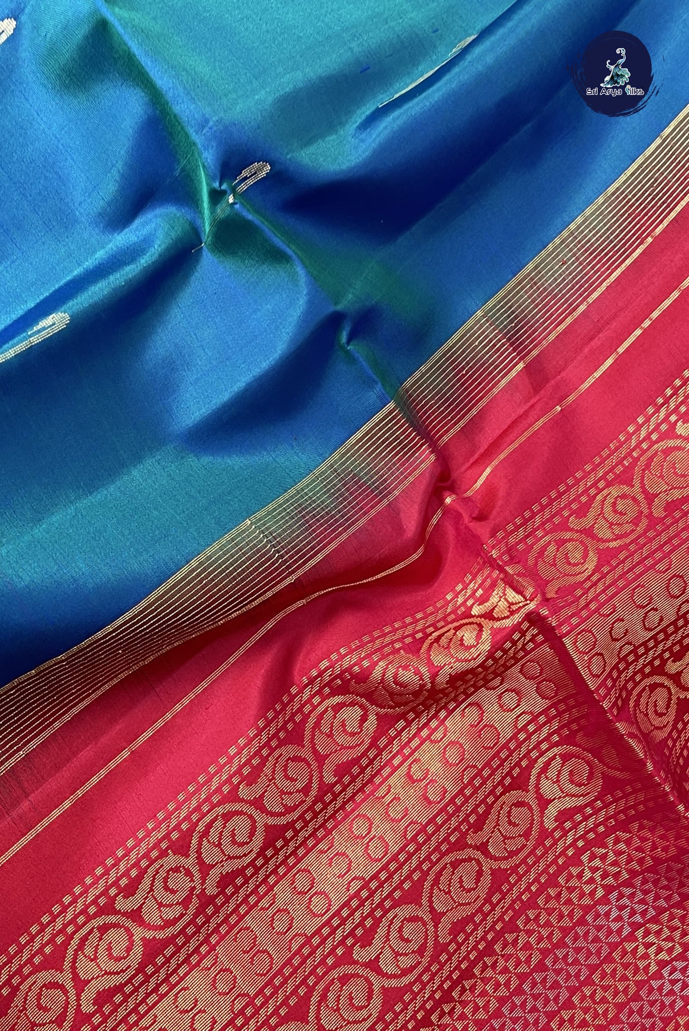 Blue Soft Silk Saree With Zari Buttas Pattern