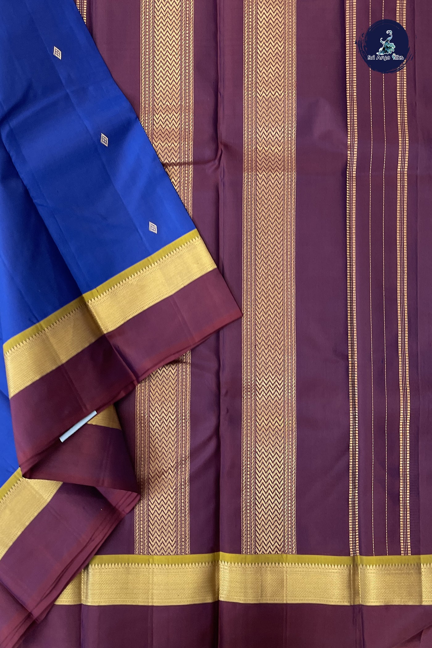 Royal Blue Light Weight Silk Saree With Zari Buttas Pattern