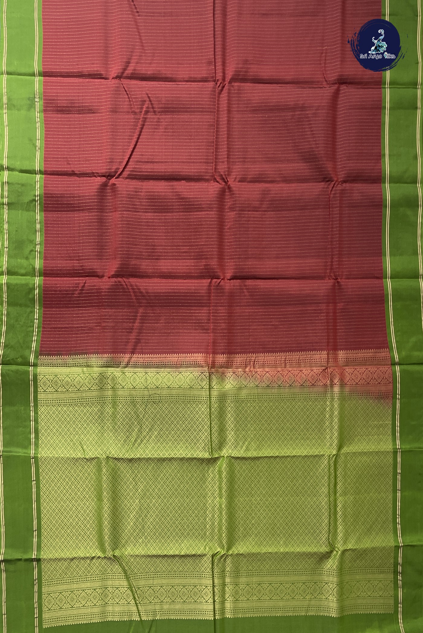 Brown Light Weight Silk Saree With Stripes Pattern