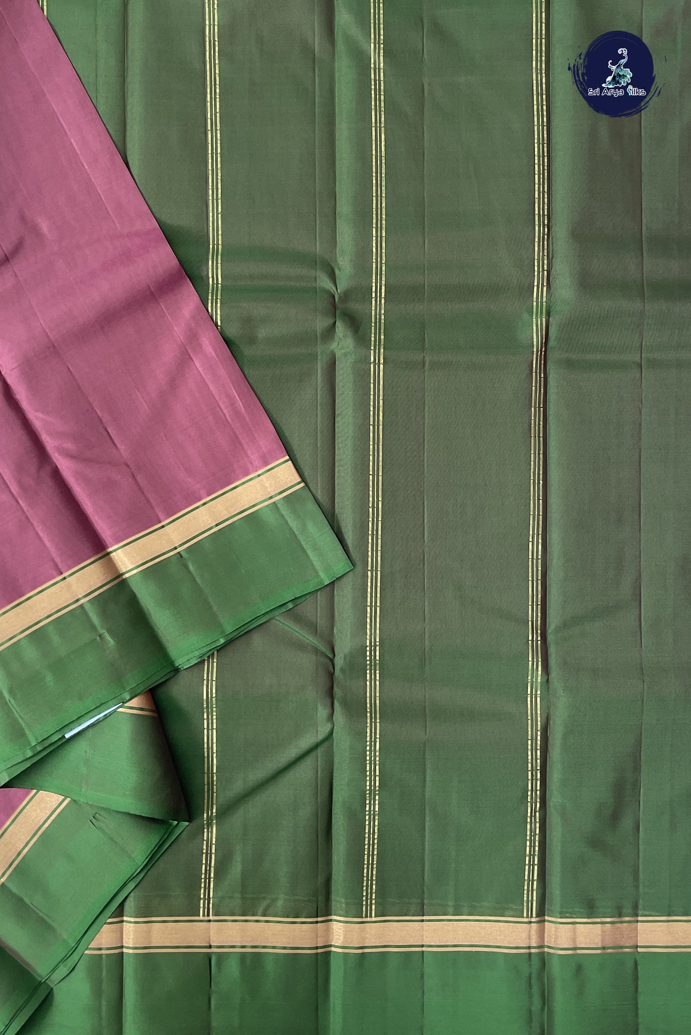 Mauve Light Weight Silk Saree With Plain Pattern
