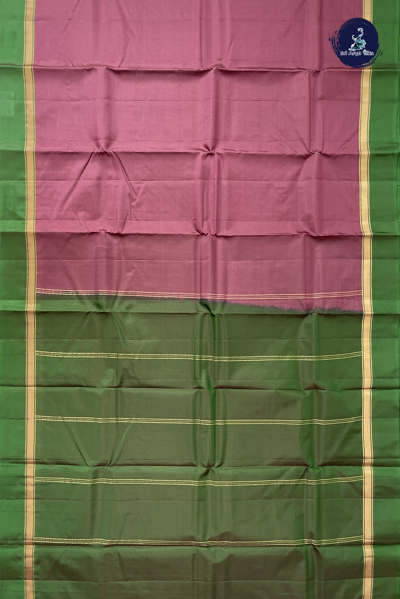 Mauve Light Weight Silk Saree With Plain Pattern