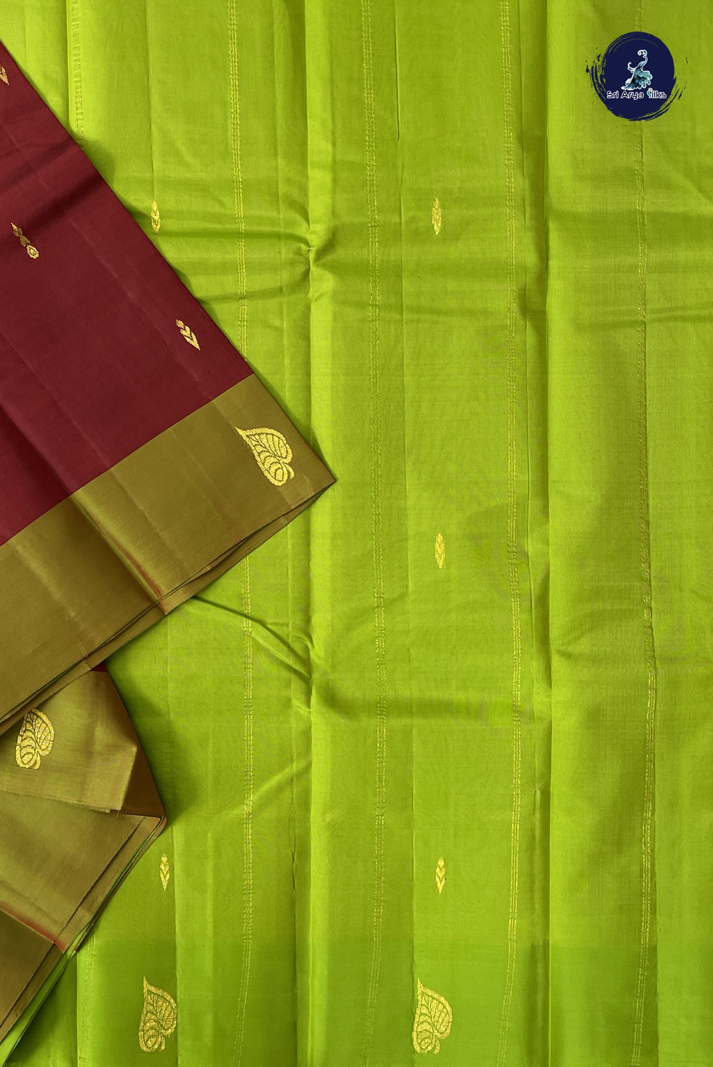 Maroon Light Weight Silk Saree With Zari Buttas Pattern