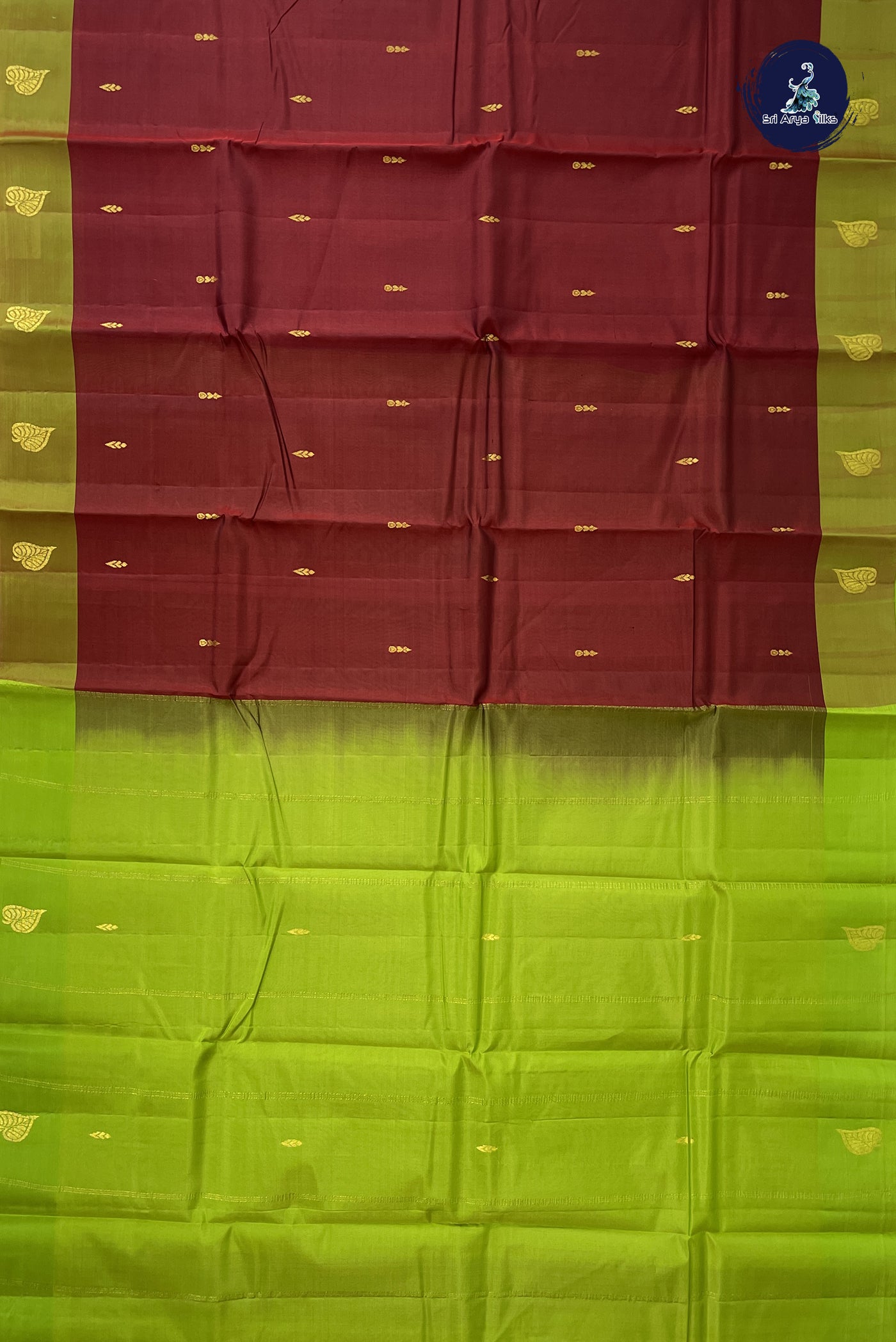 Maroon Light Weight Silk Saree With Zari Buttas Pattern