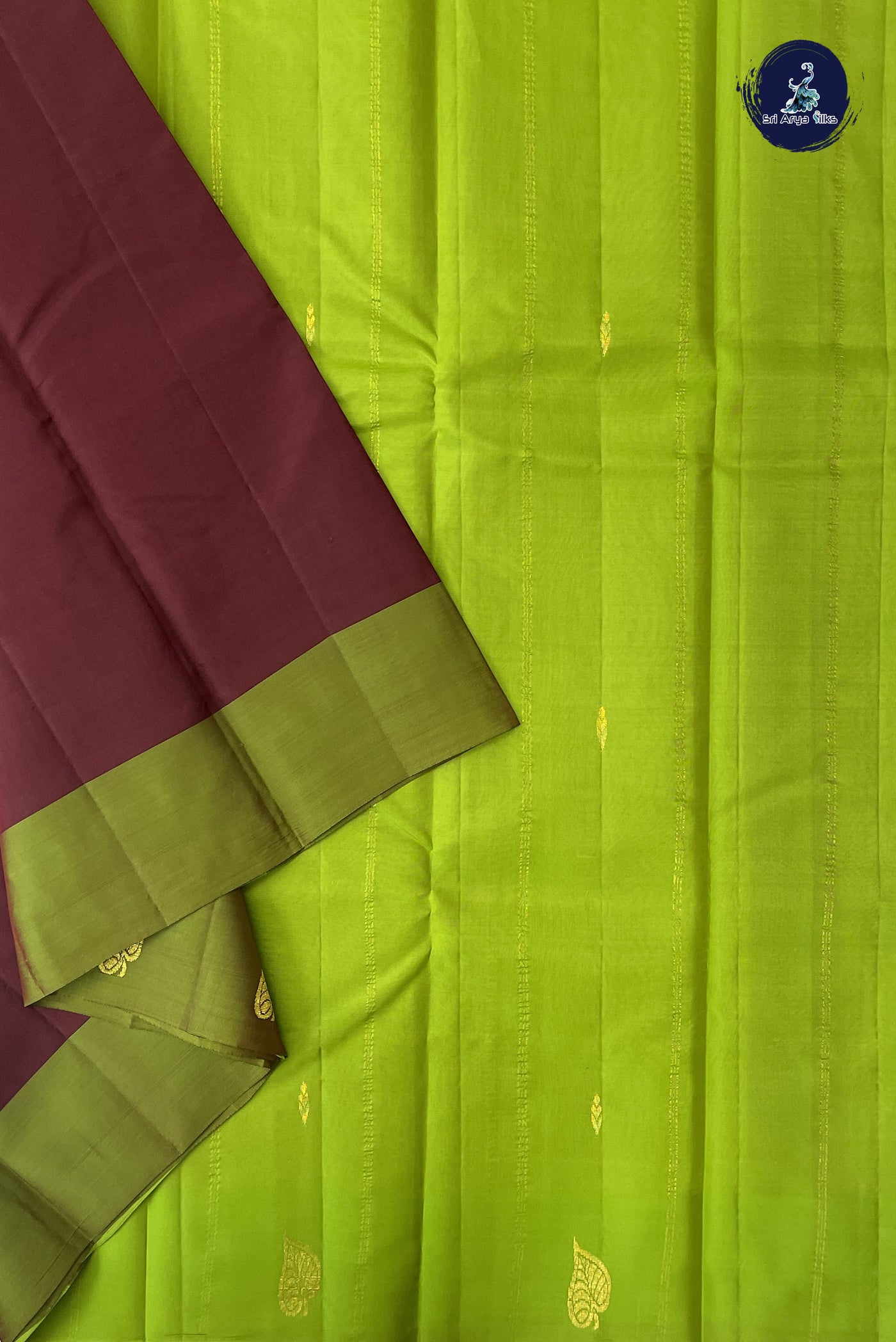 Brown Light Weight Silk Saree With Zari Buttas Pattern