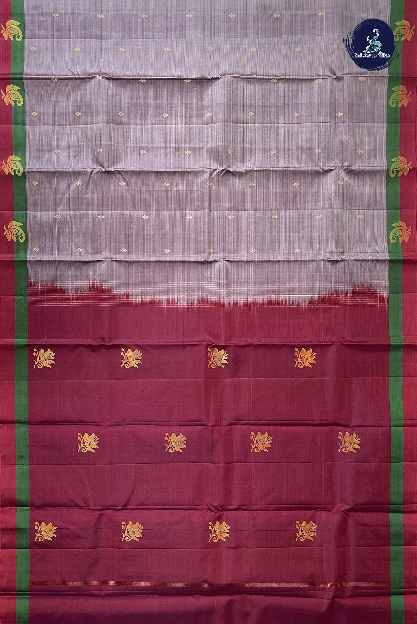 Snuf Light Weight Silk Saree With Zari Buttas Pattern