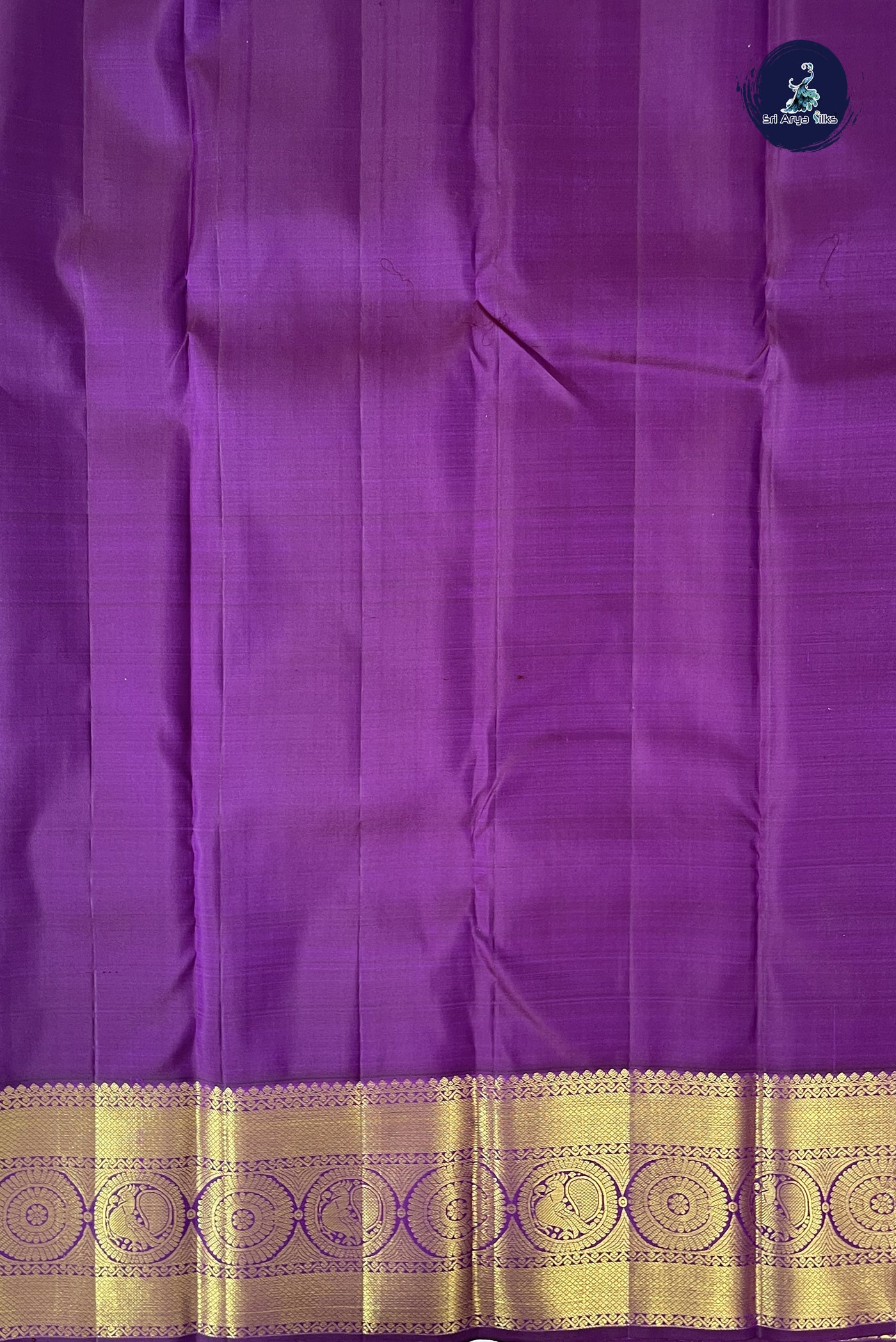 Mauve Korvai Contrast Silk Saree With Zari Buttas Pattern