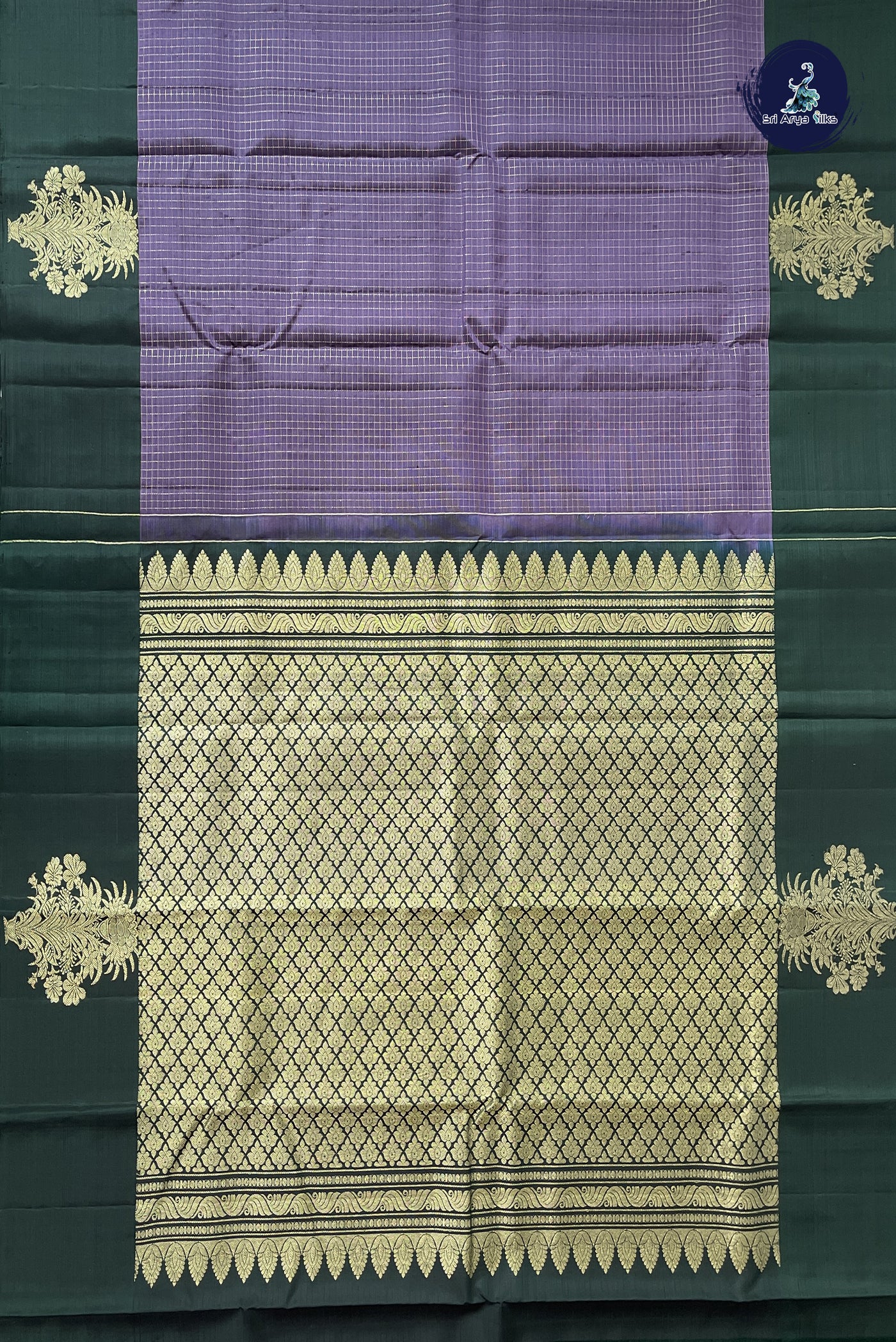 Burgundy Traditional Silk Saree With Zari Checked Pattern