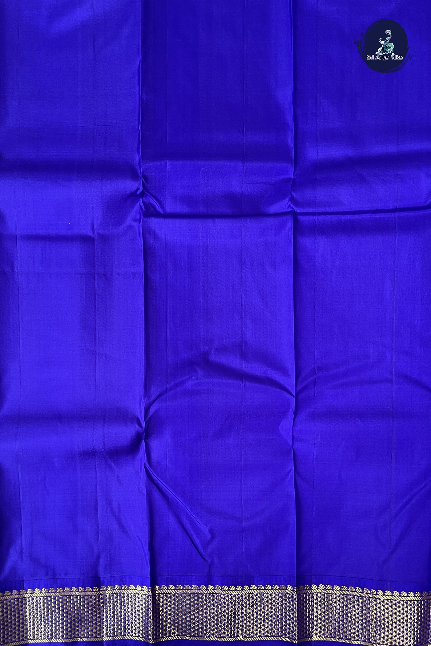 Turquoise Korvai Contrast Silk Saree With Plain Pattern
