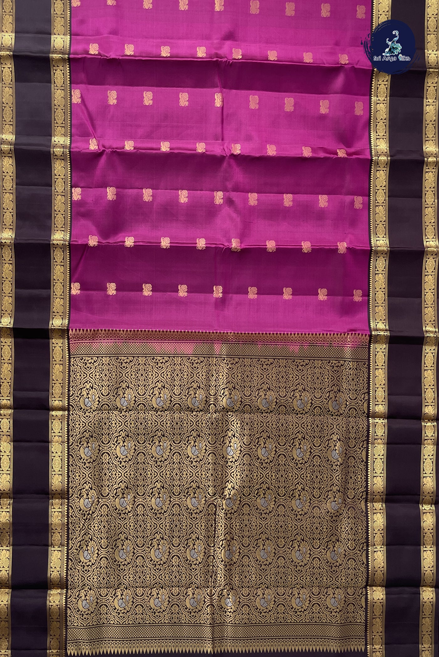 BeetRoot Shade Traditional Silk Saree With Zari Buttas Pattern