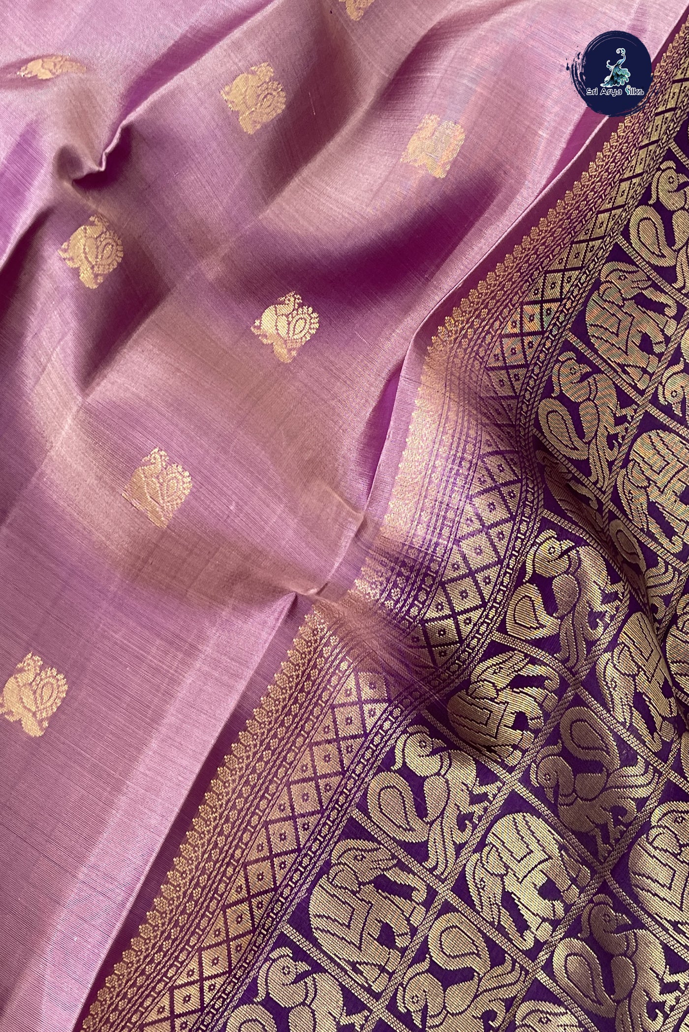 Onion Pink Traditional Silk Saree With Zari Buttas Pattern