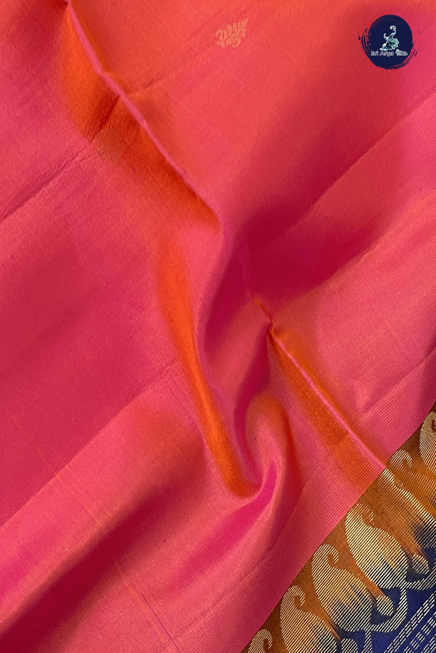 Orangish Pink Soft Silk Saree With Zari Buttas Pattern