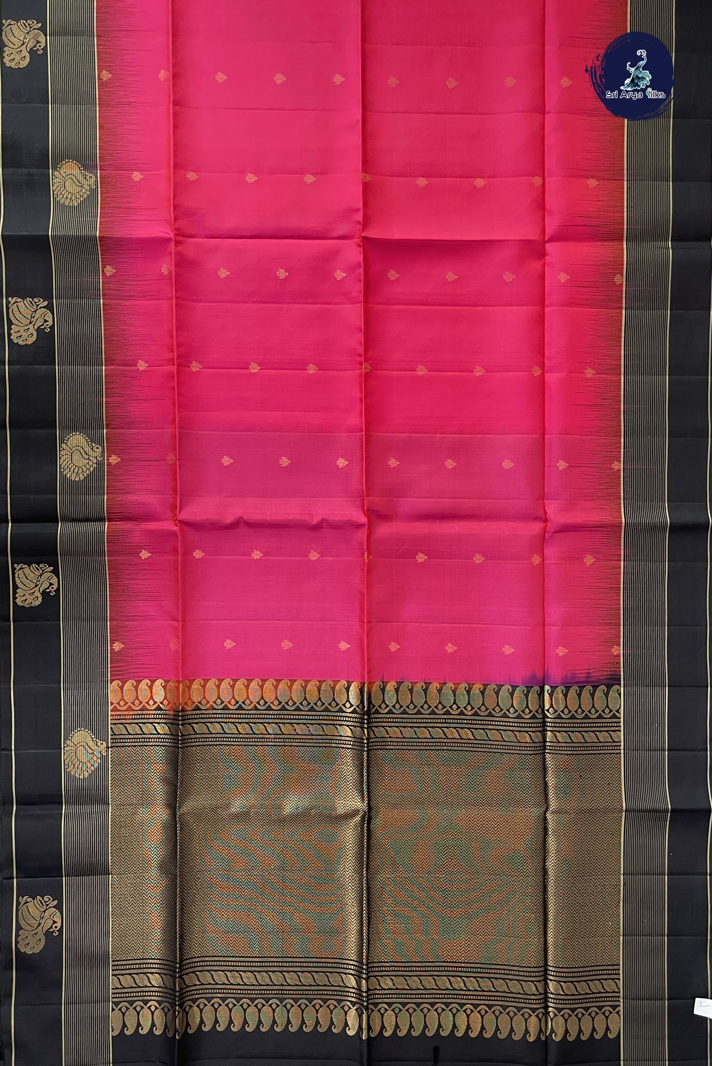 Dual Tone Pink Soft Silk Saree With Zari Buttas Pattern