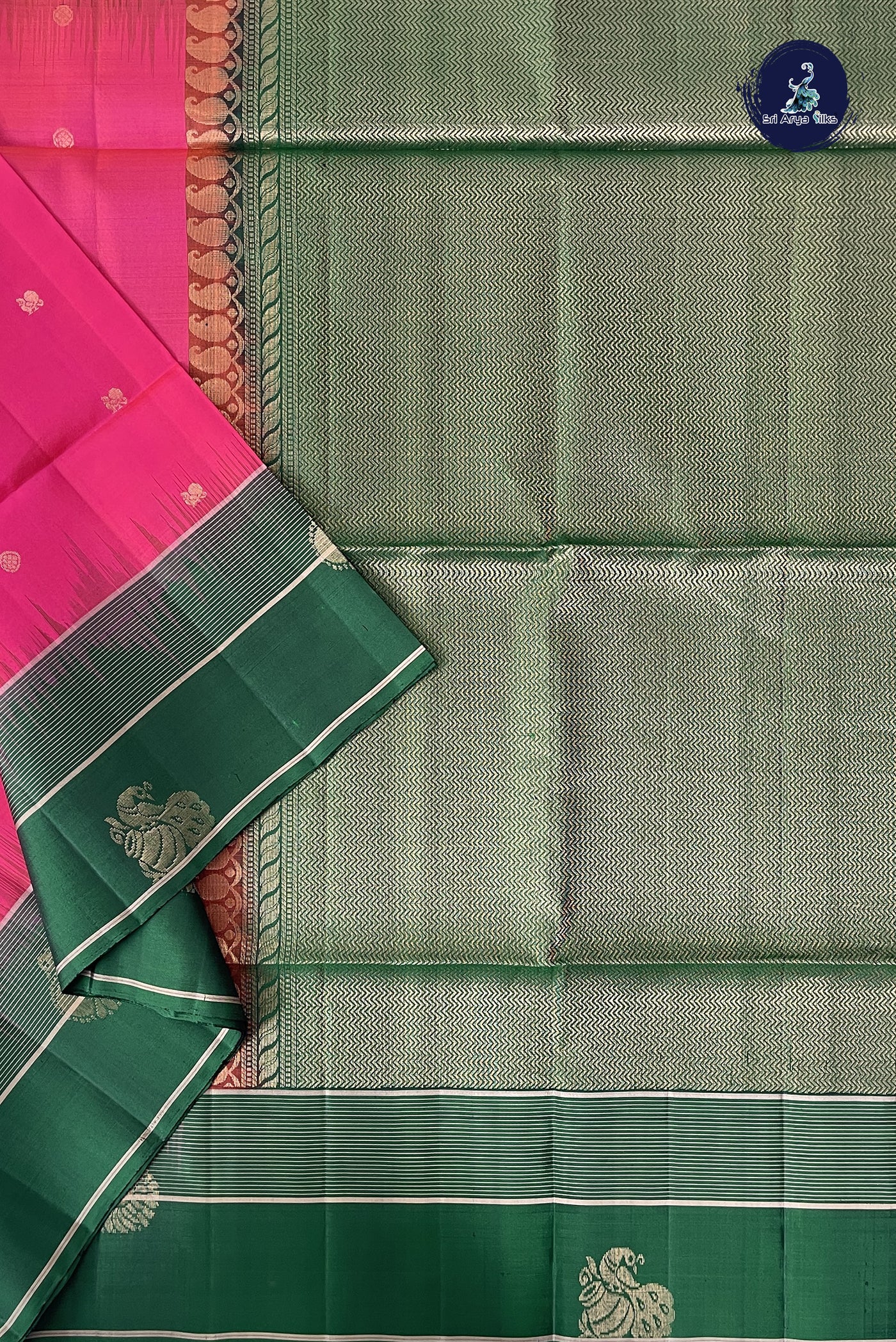 Dual Tone Pink Soft Silk Saree With Zari Buttas Pattern