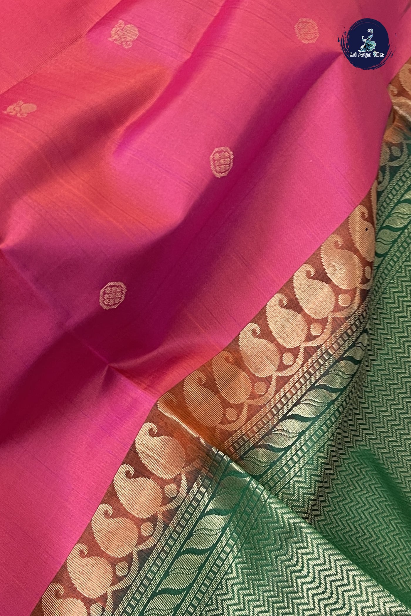 Dual Tone Pink Soft Silk Saree With Zari Buttas Pattern