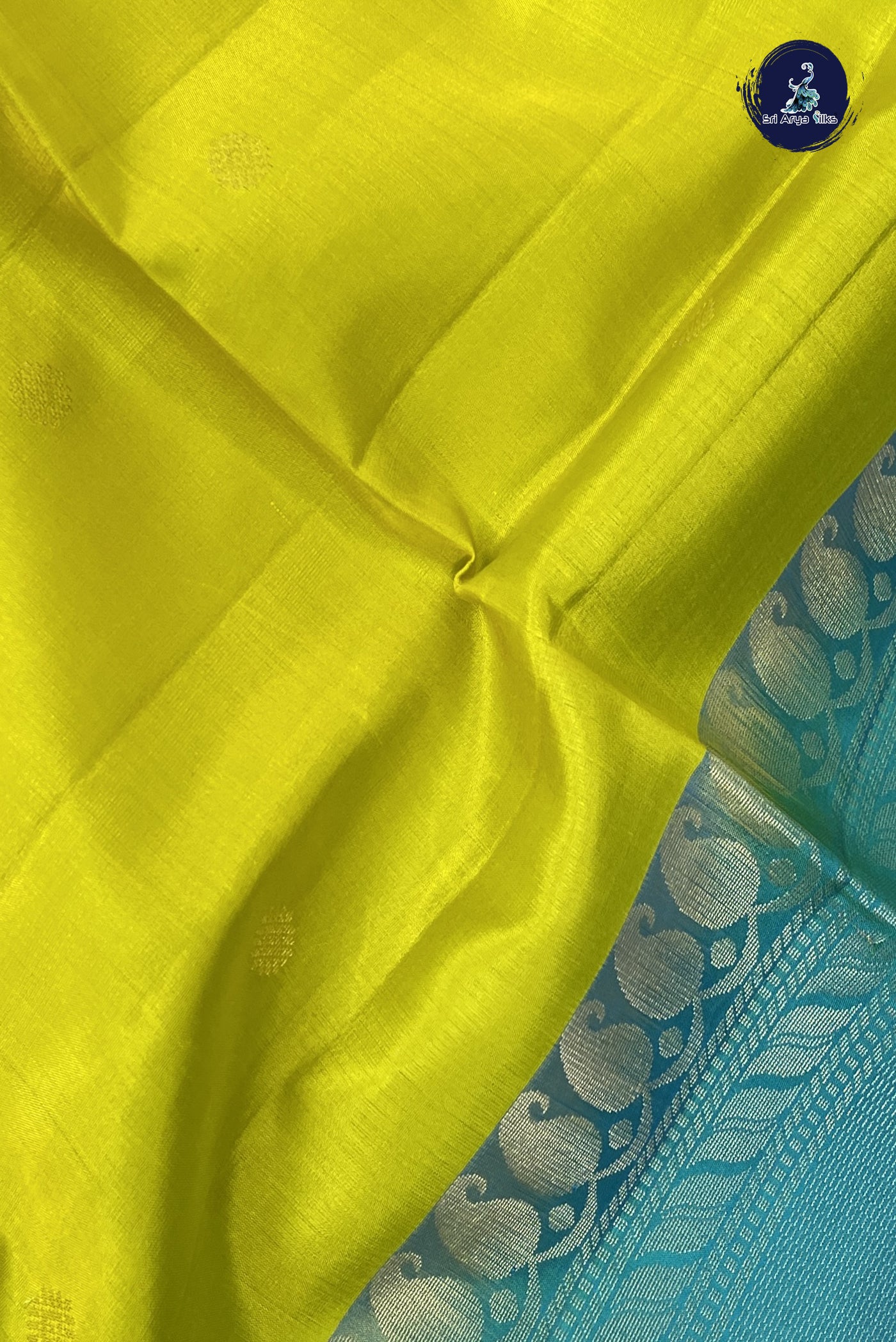 Lemon Yellow Soft Silk Saree With Zari Buttas Pattern