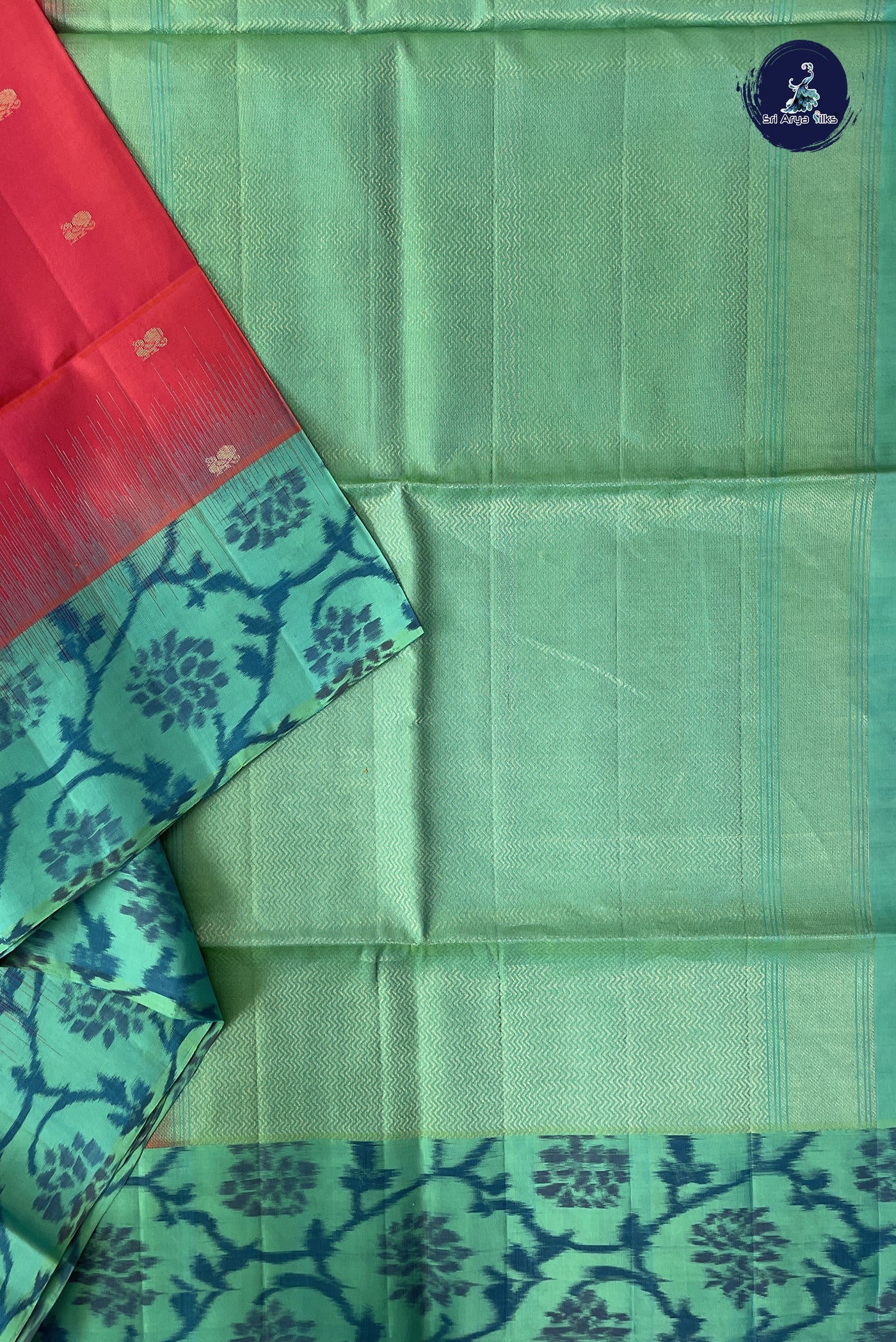 Orangish Pink Soft Silk Saree With Zari Buttas Pattern