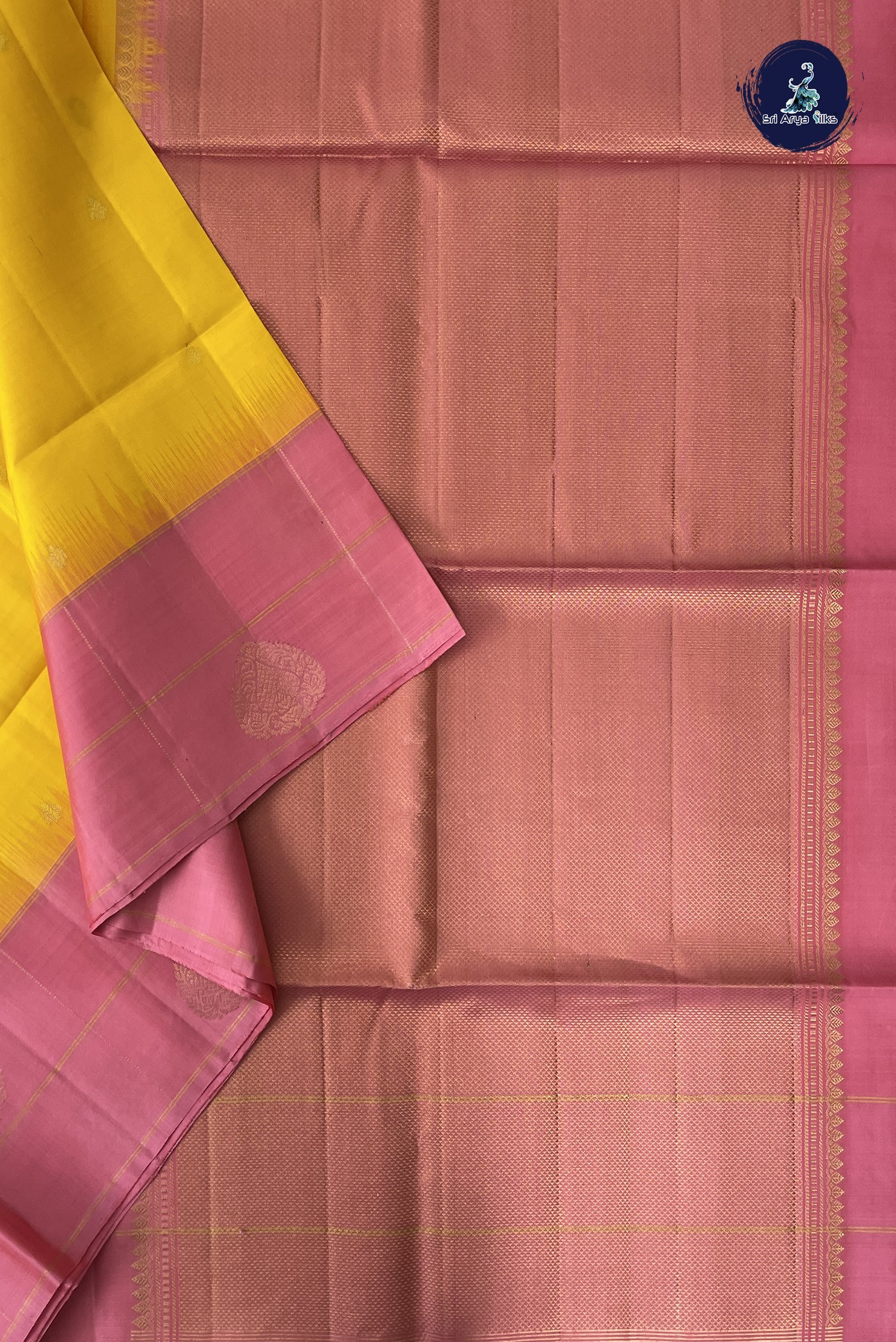 Yellow Soft Silk Saree With Zari Buttas Pattern