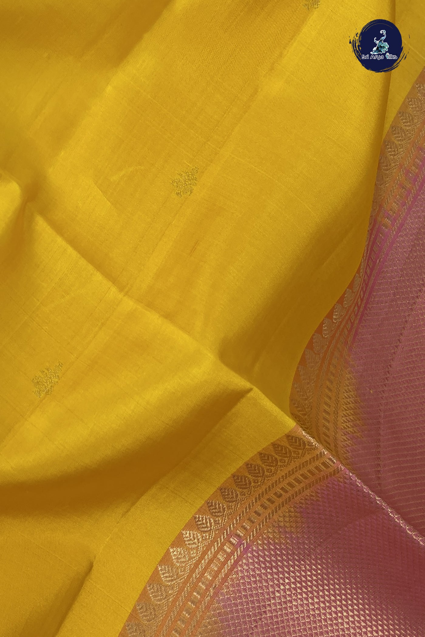 Yellow Soft Silk Saree With Zari Buttas Pattern