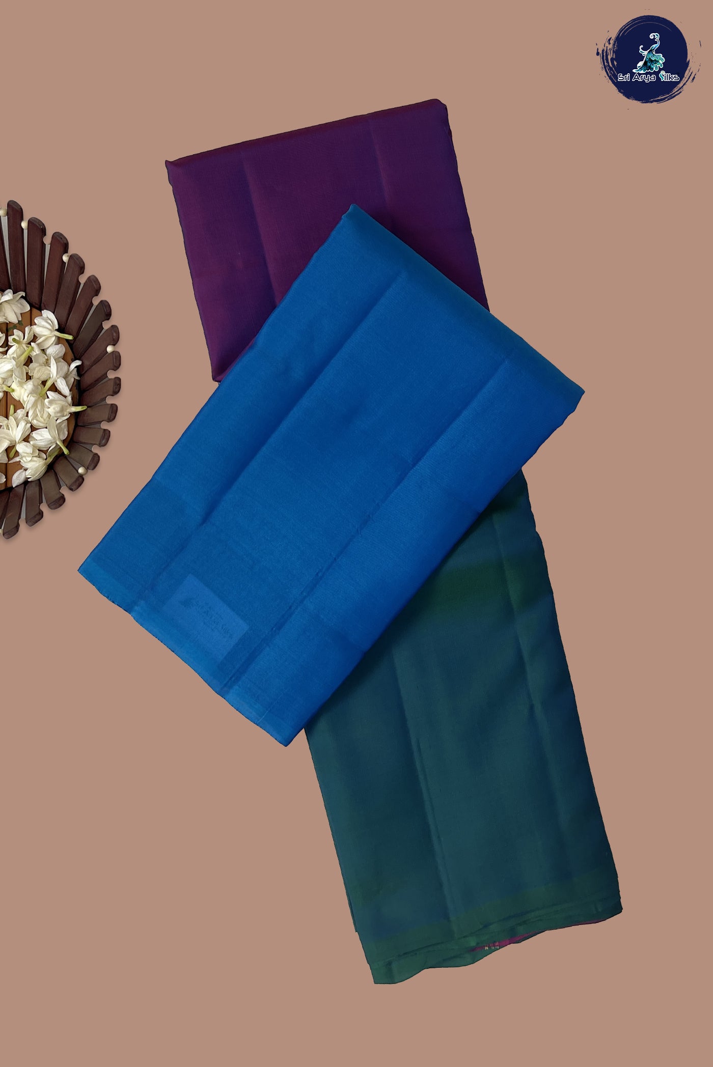 Multi Colour Light Weight Silk Saree With Muppagam / 3 Part Pattern