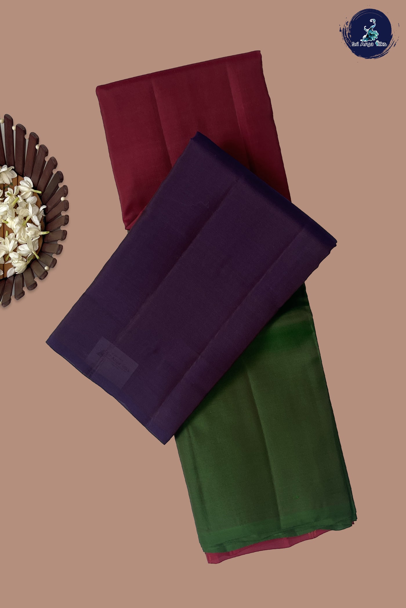 Multi Colour Light Weight Silk Saree With Muppagam / 3 Part Pattern