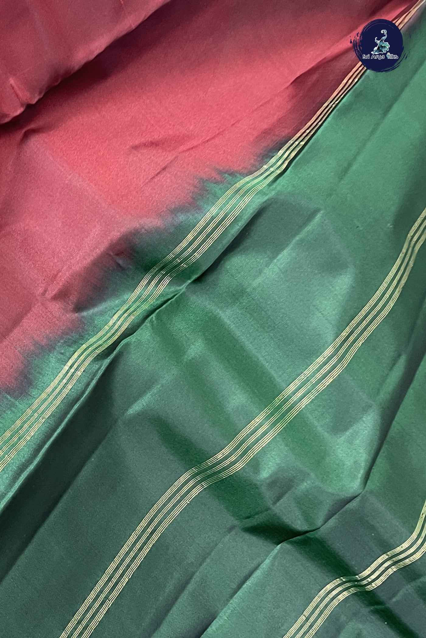 Dual Tone Brown Light Weight Silk Saree With Plain Pattern