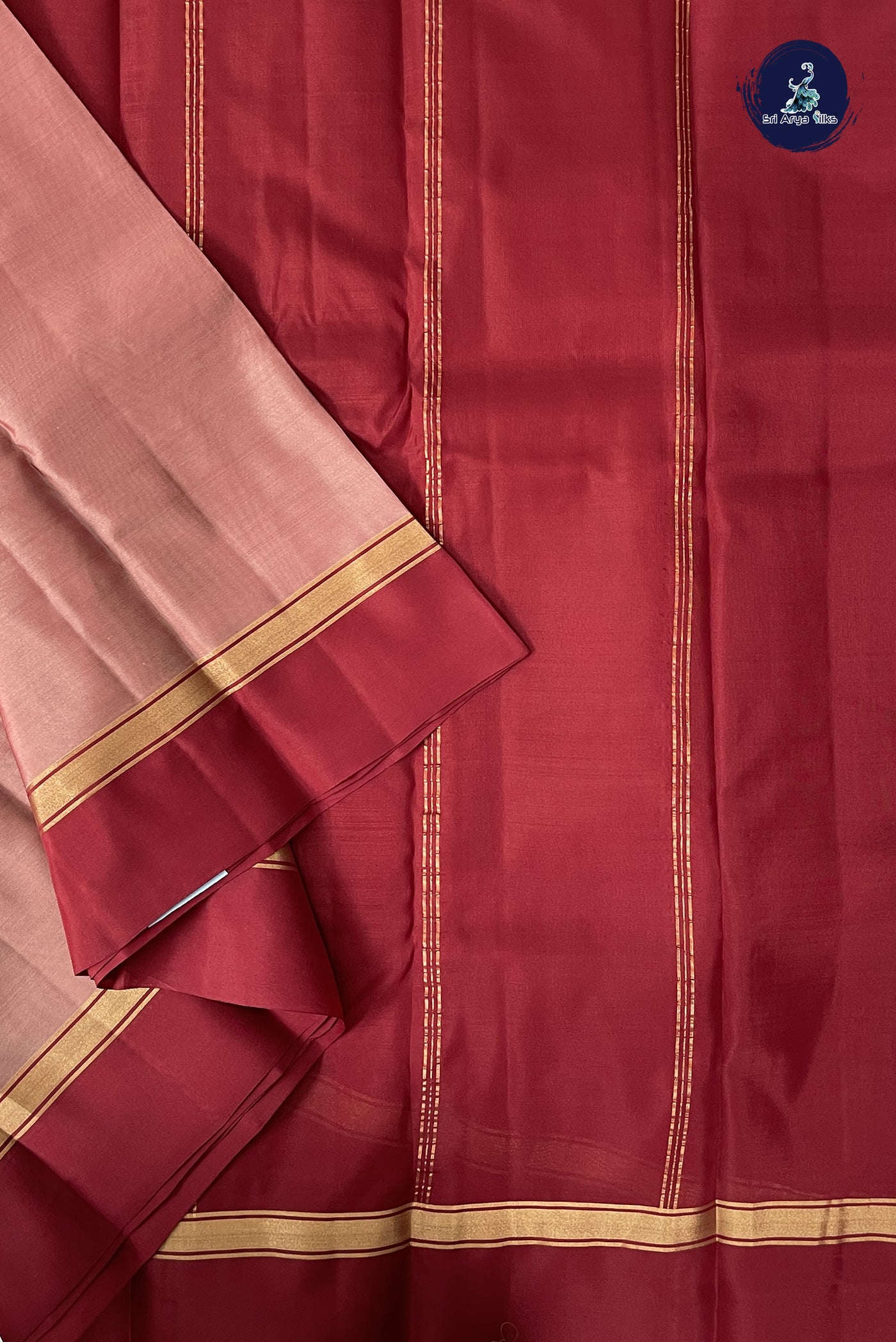 Pastel Shade Light Weight Silk Saree With Plain Pattern