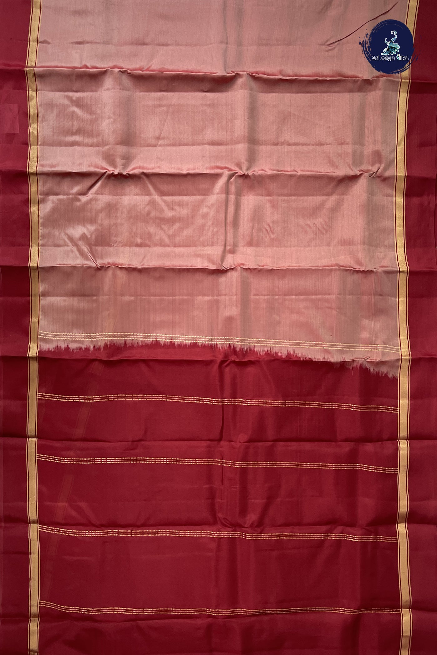 Pastel Shade Light Weight Silk Saree With Plain Pattern