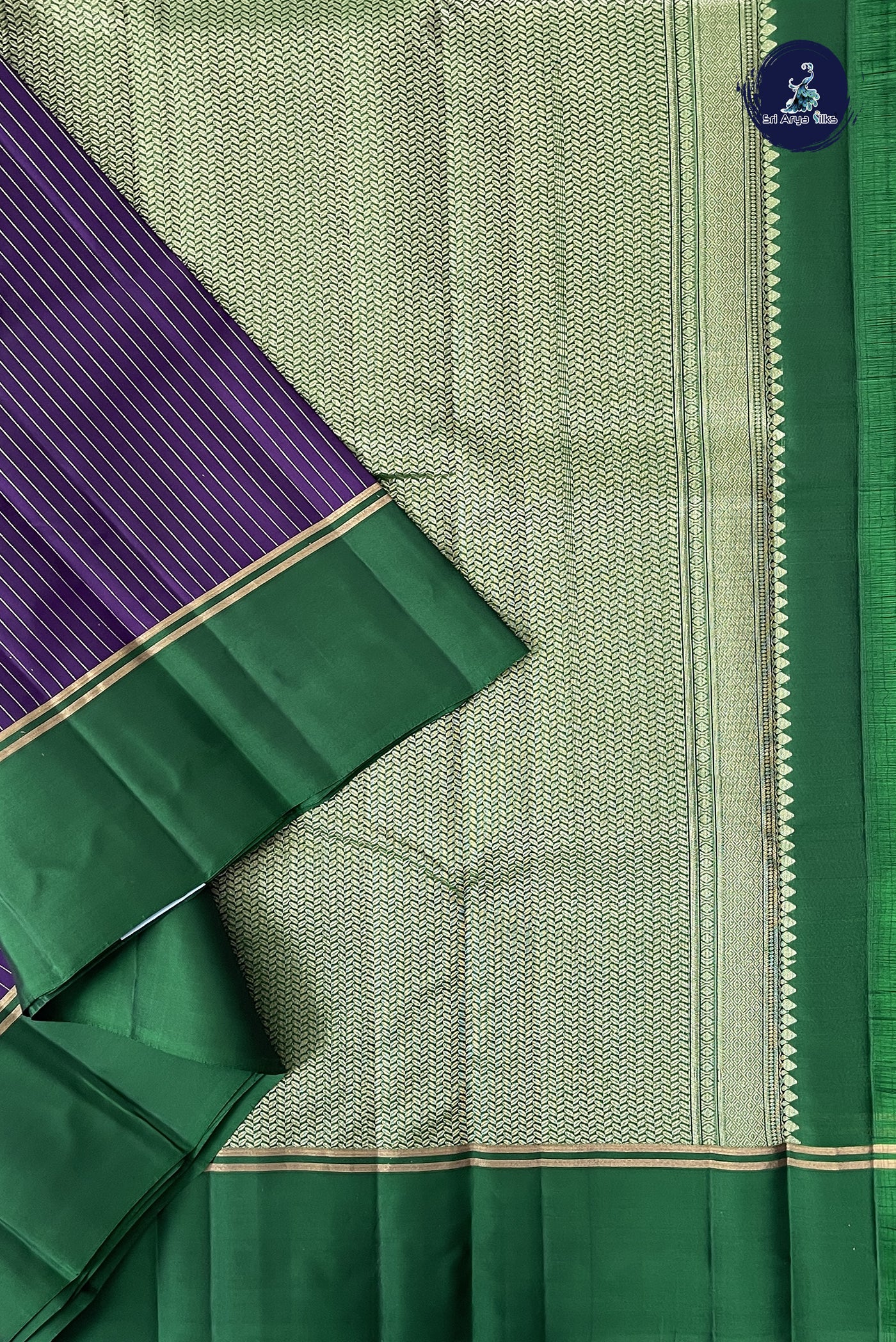 Jamun Light Weight Silk Saree With Stripes Pattern