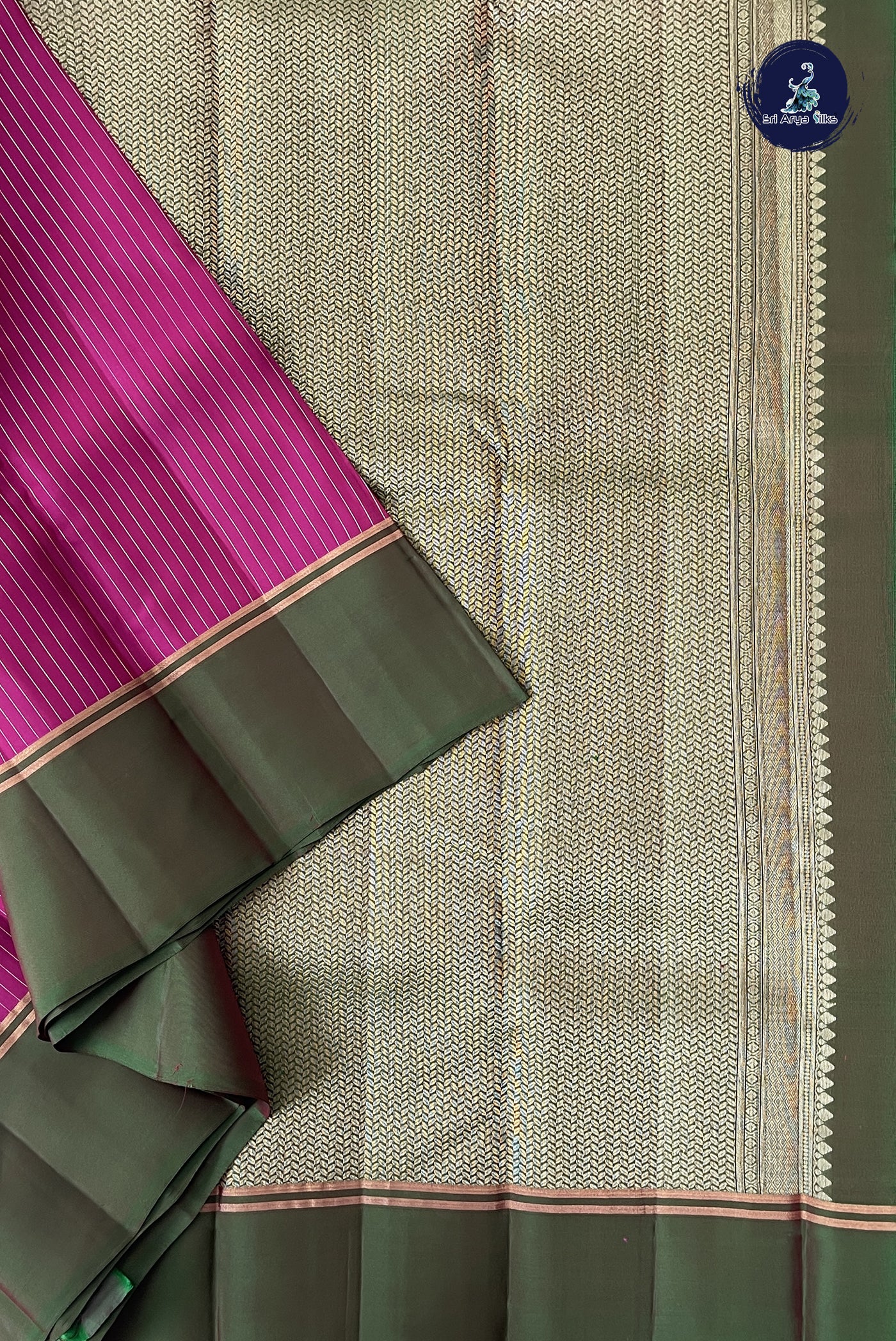 Pink Light Weight Silk Saree With Stripes Pattern