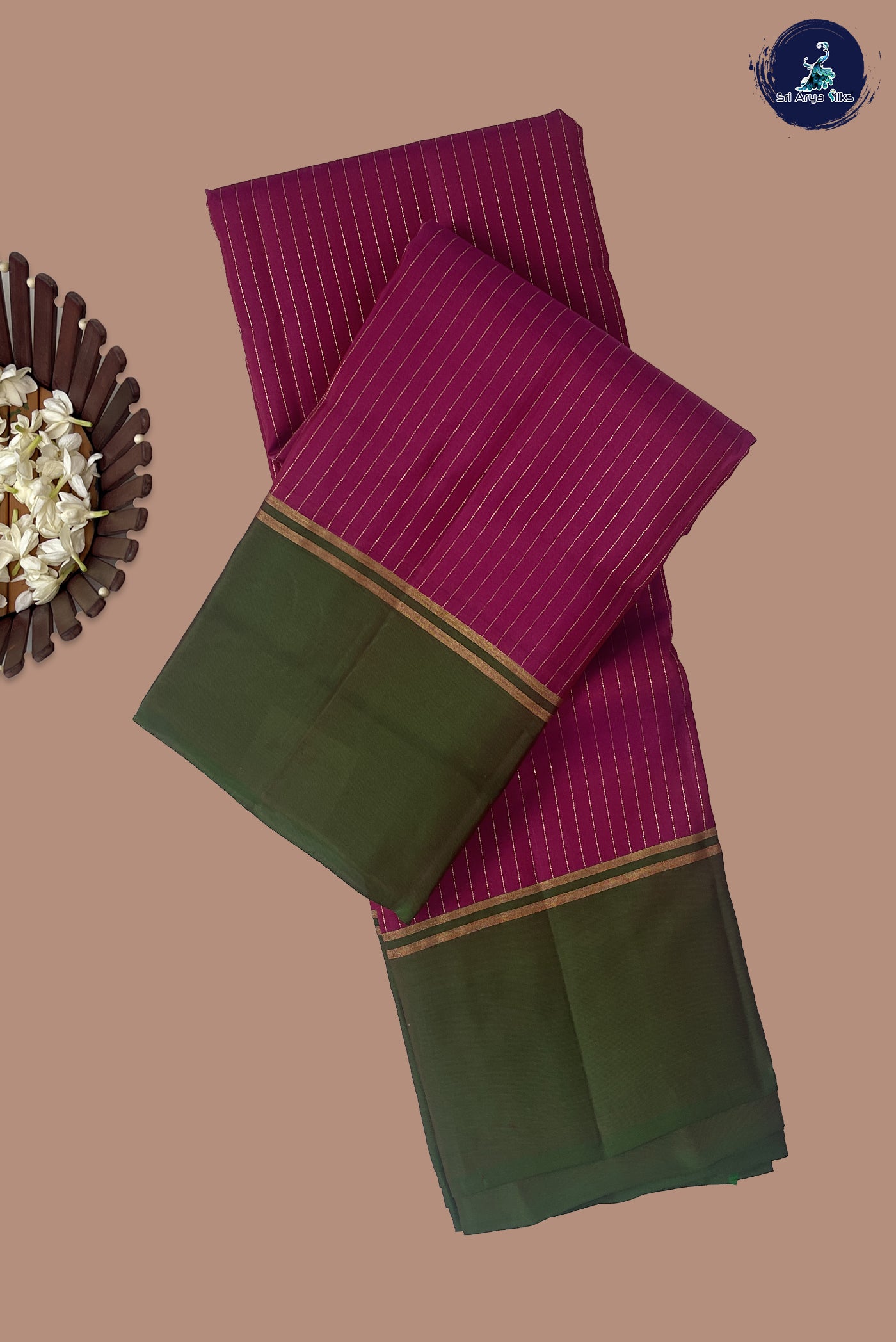 Pink Light Weight Silk Saree With Stripes Pattern