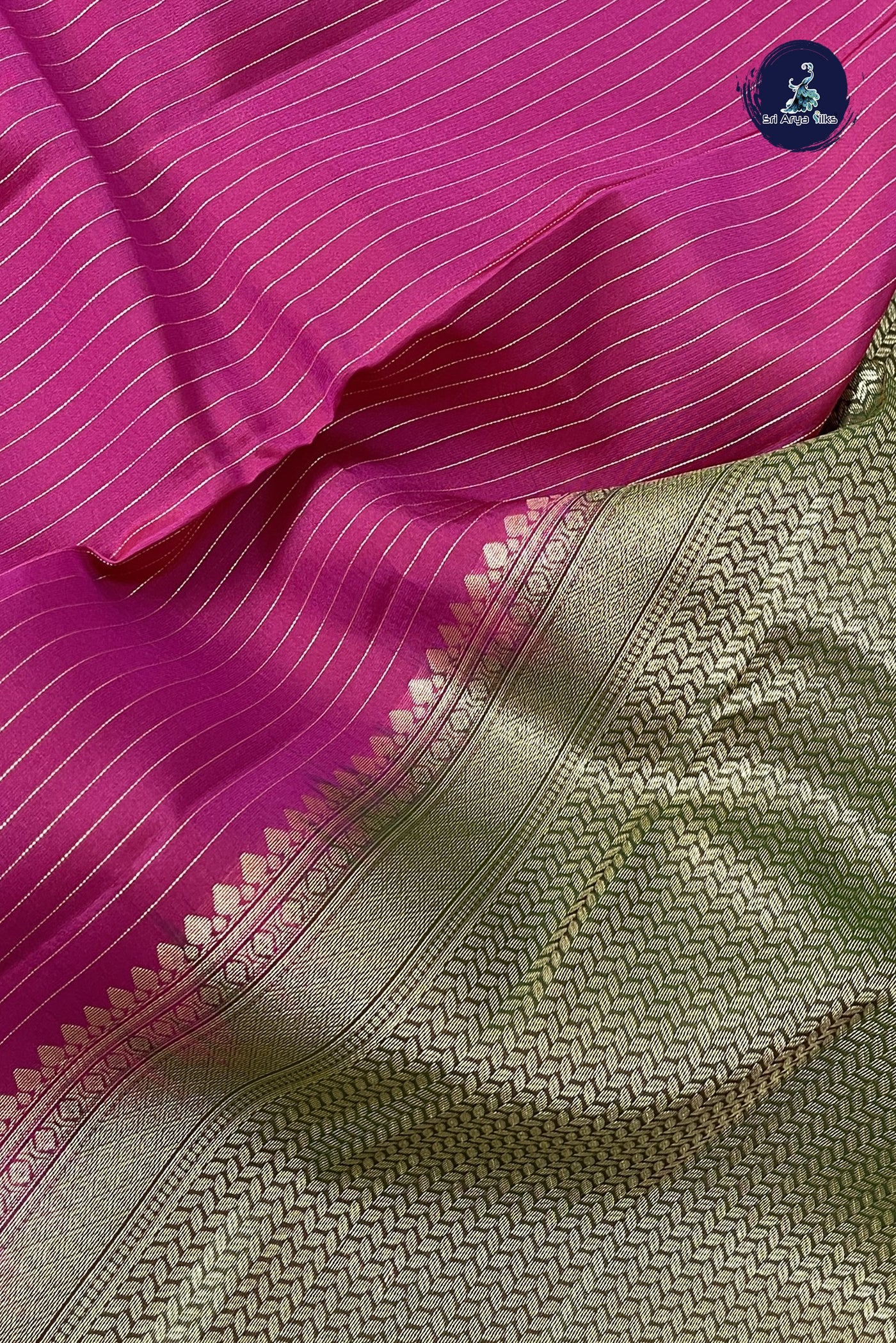 Pink Light Weight Silk Saree With Stripes Pattern