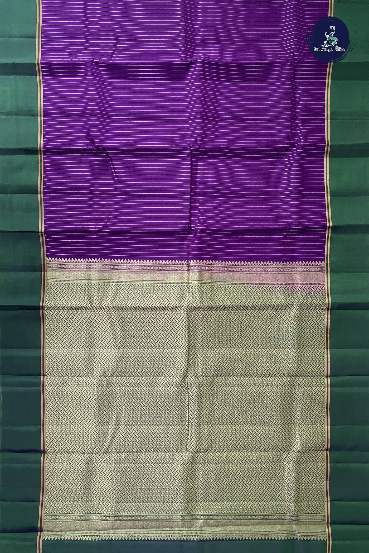 Violet Light Weight Silk Saree With Stripes Pattern