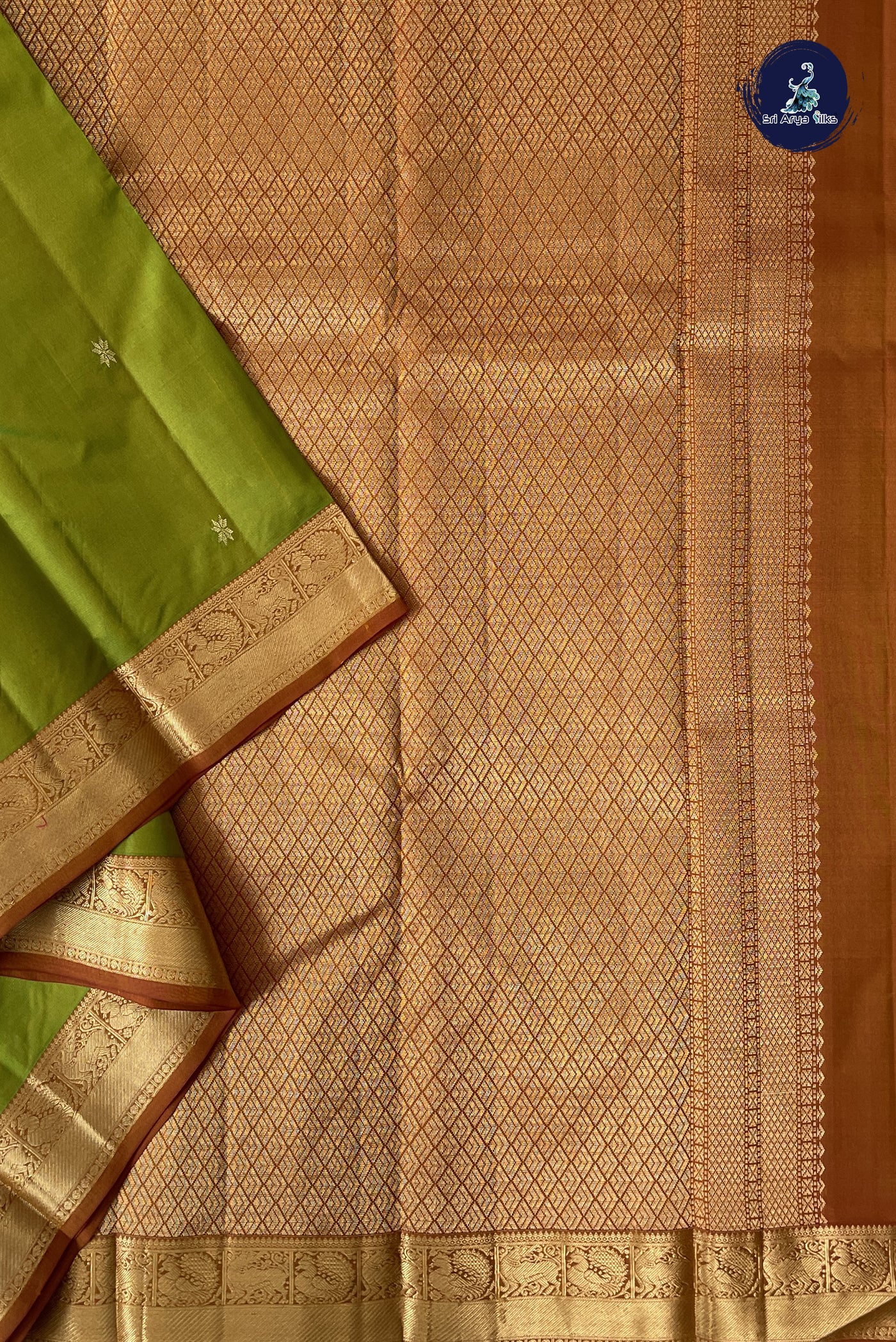 Lime Green Light Weight Silk Saree With Zari Buttas Pattern