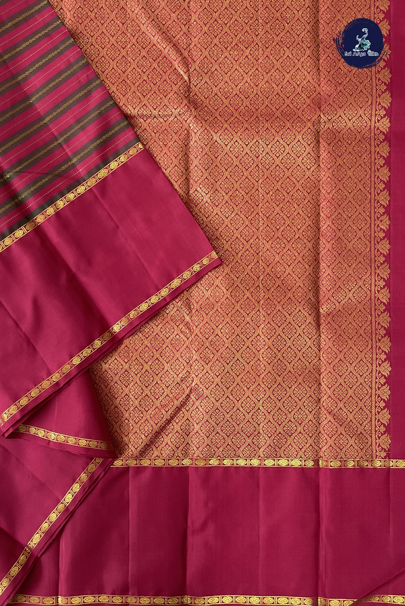 Multi Colour Traditional Silk Saree With Stripes Pattern