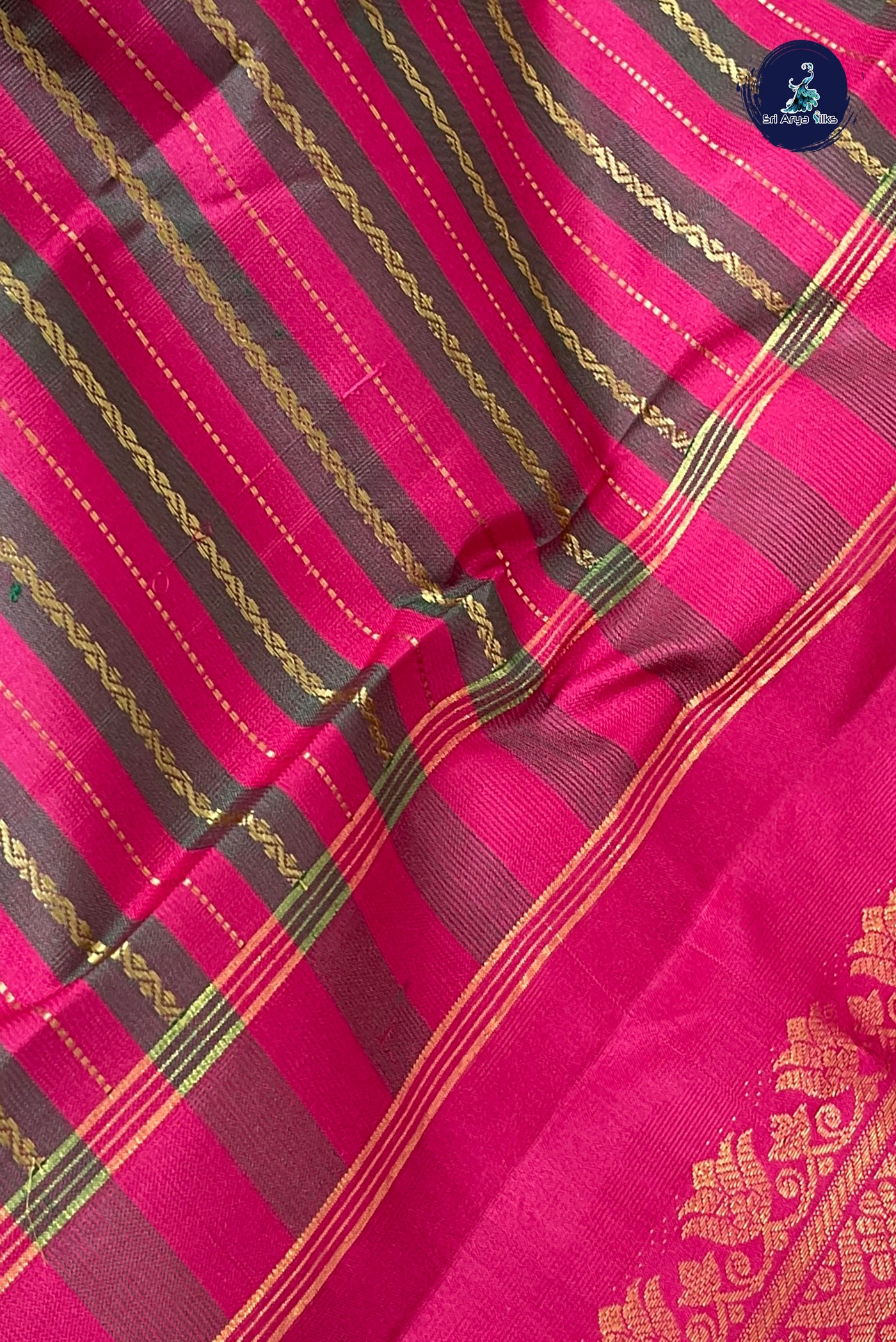 Multi Colour Traditional Silk Saree With Stripes Pattern