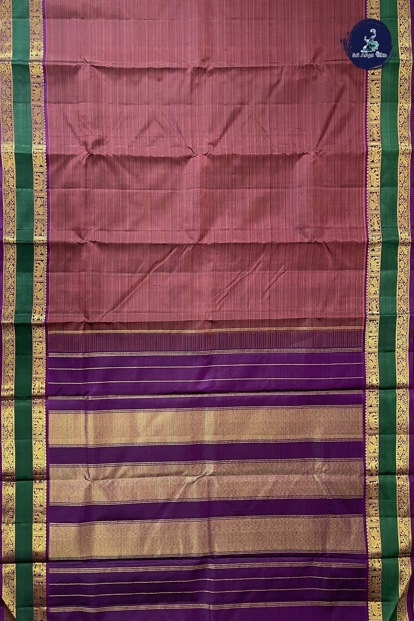 Multi Colour Traditional Silk Saree With Stripes Pattern