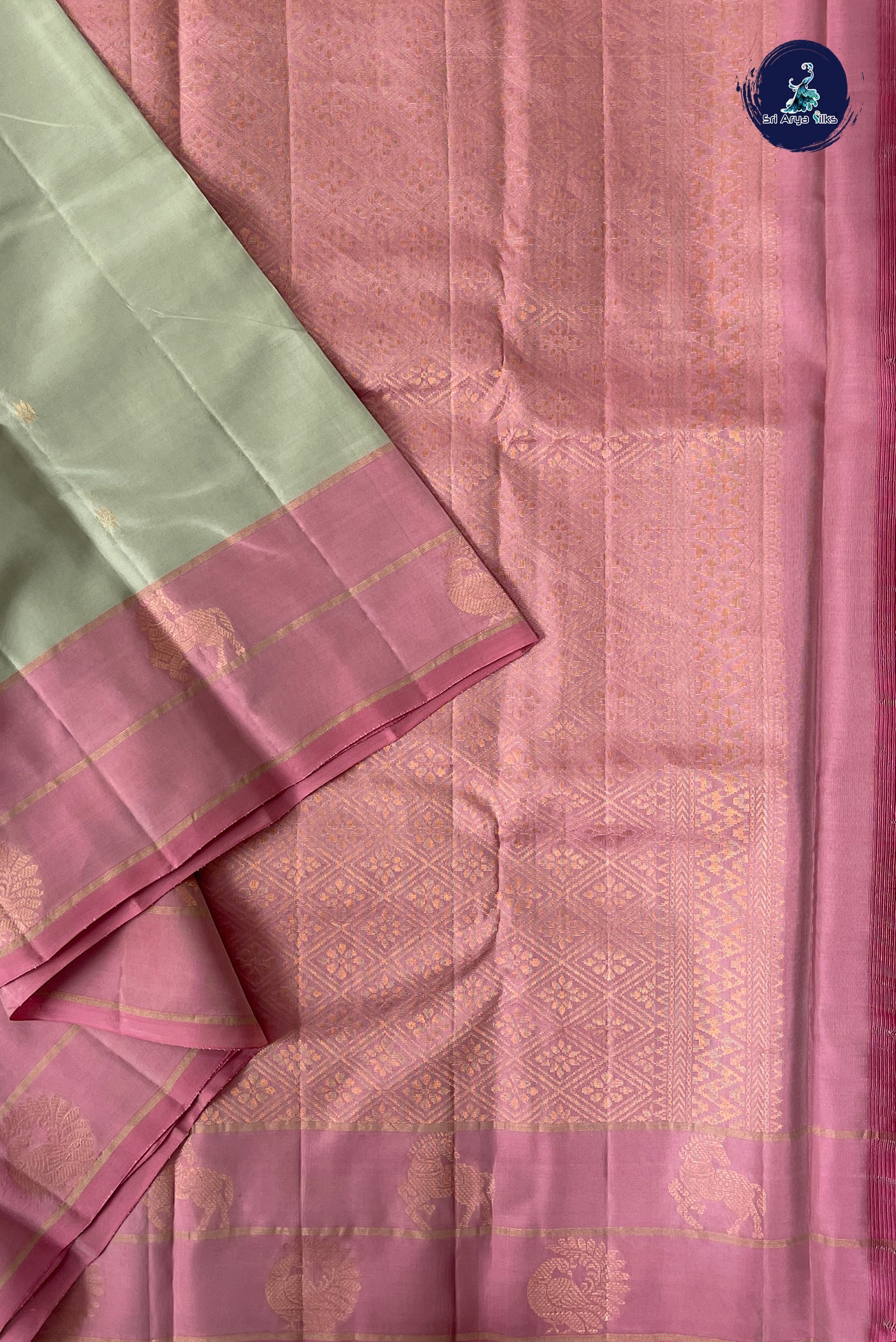 Pastel Shade Half Pure Silk Saree With Zari Buttas Pattern