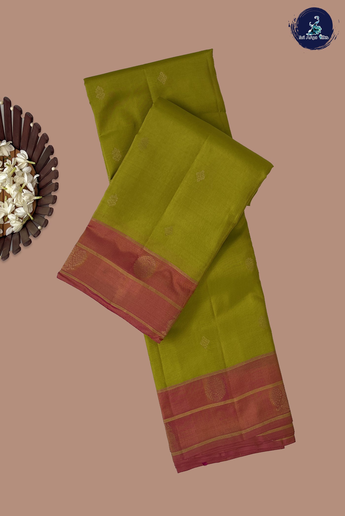 Yellow Half Pure Silk Saree With Zari Buttas Pattern