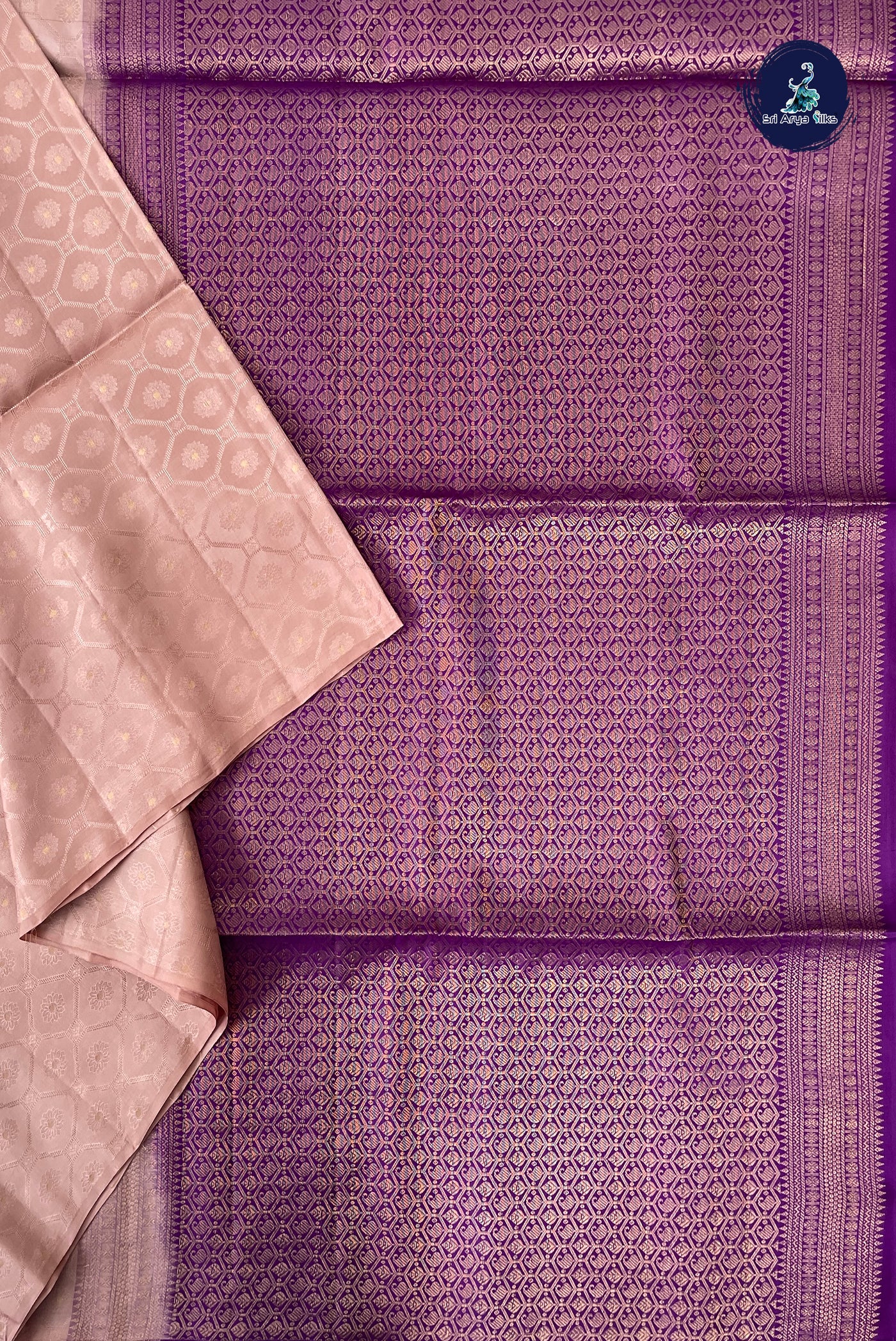 Pastel Shade Half Pure Silk Saree With Embossed Pattern