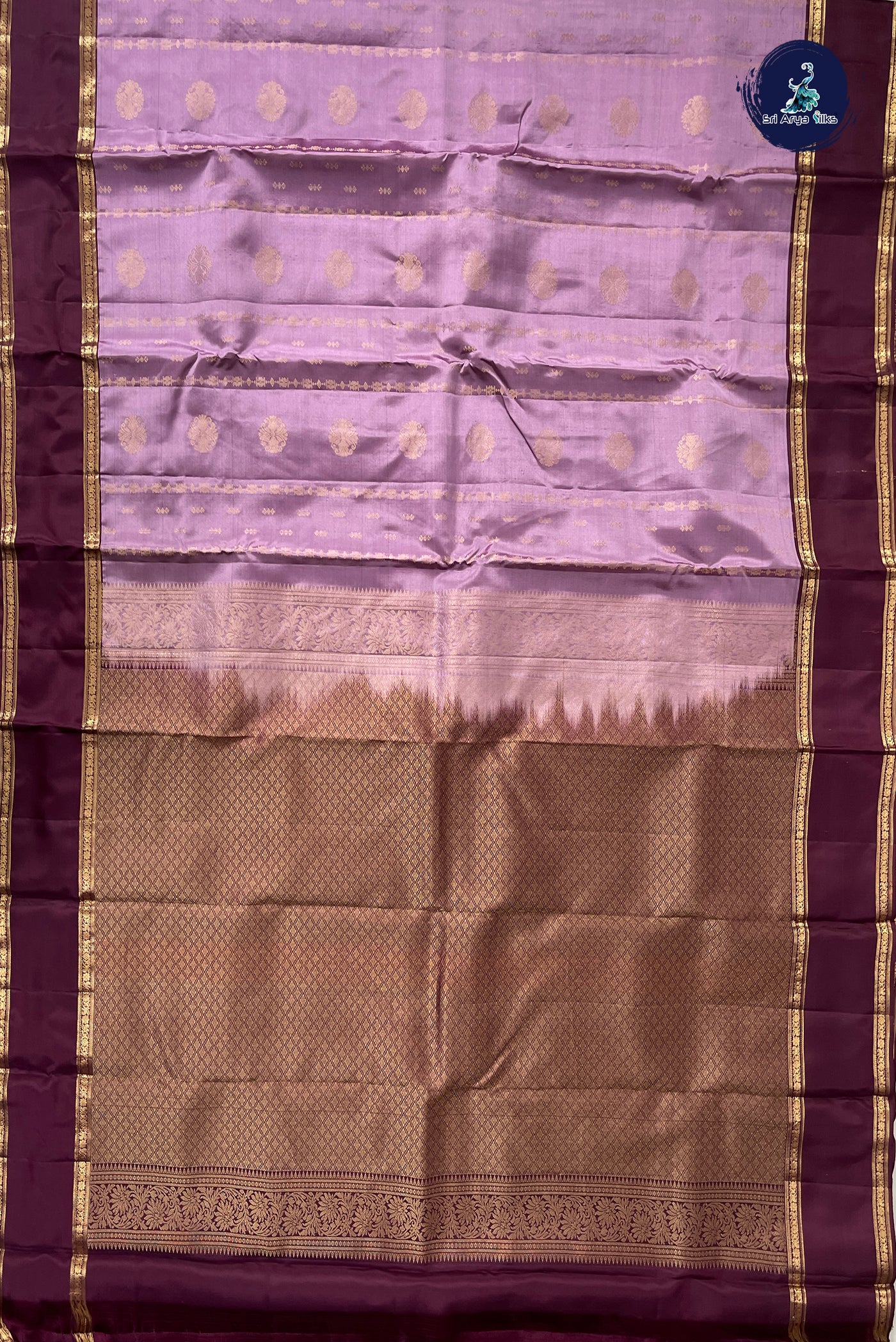 Mauve Pink Half Pure Silk Saree With Zari Buttas Pattern