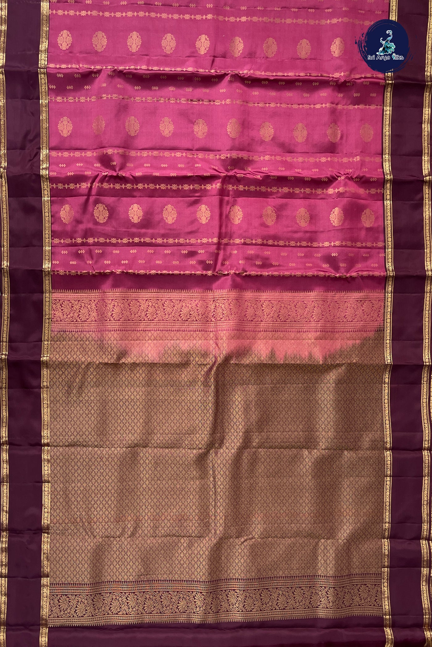 Pink Half Pure Silk Saree With Zari Buttas Pattern