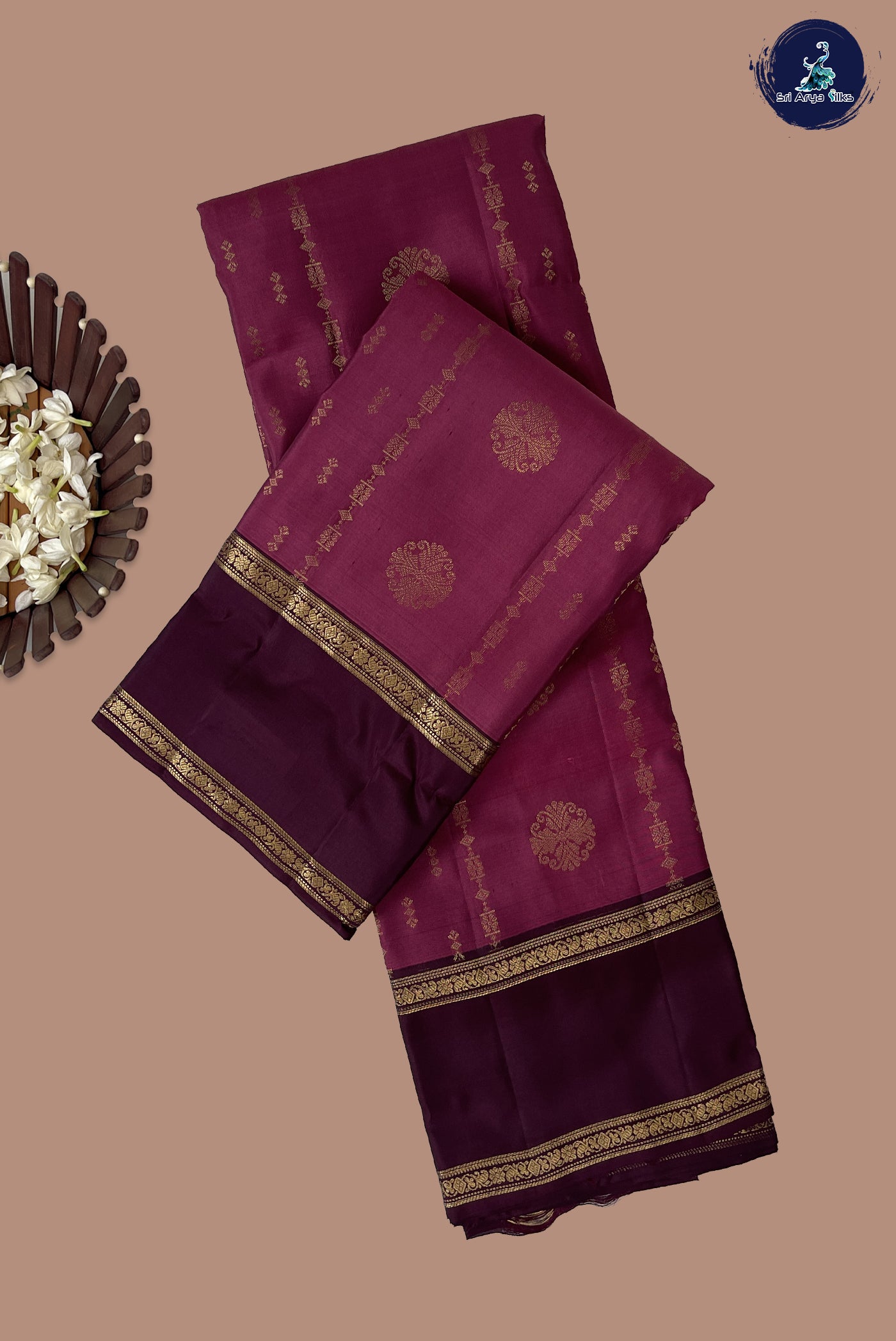 Pink Half Pure Silk Saree With Zari Buttas Pattern