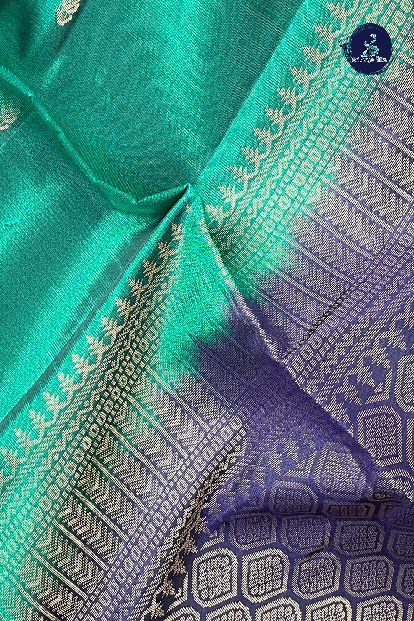 Dark Green Half Pure Silk Saree With Zari Buttas Pattern